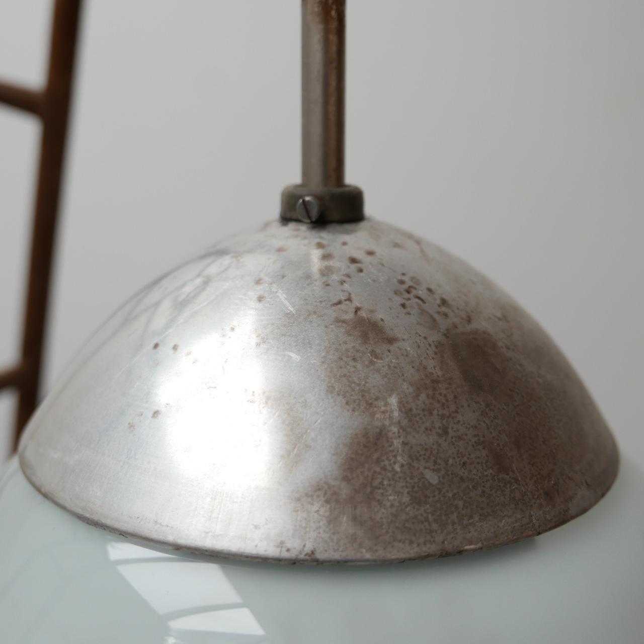 Large Opaline Bauhaus Pendant Lights by Kandem '2' In Good Condition In London, GB