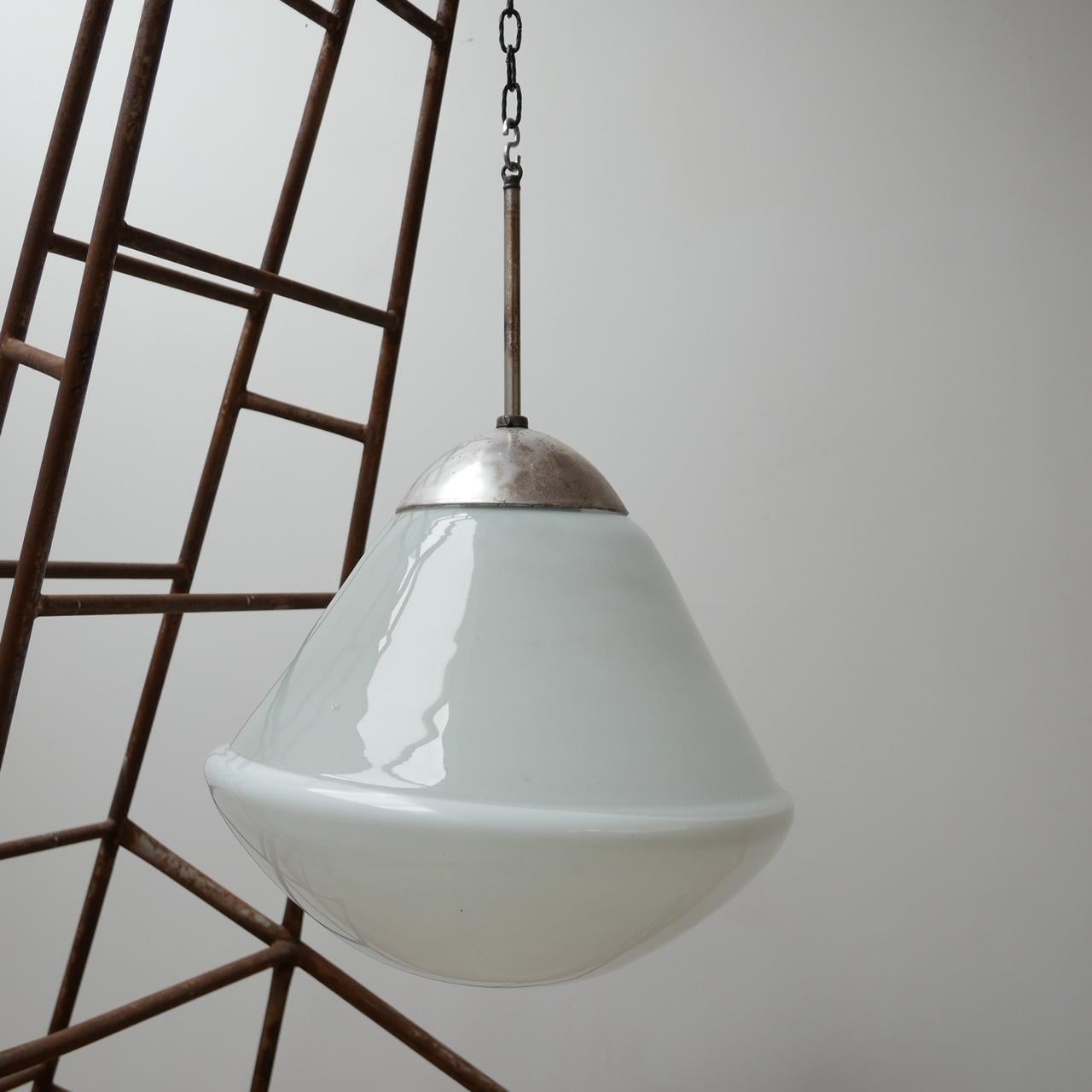 Large Opaline Bauhaus Pendant Lights by Kandem '2' 1