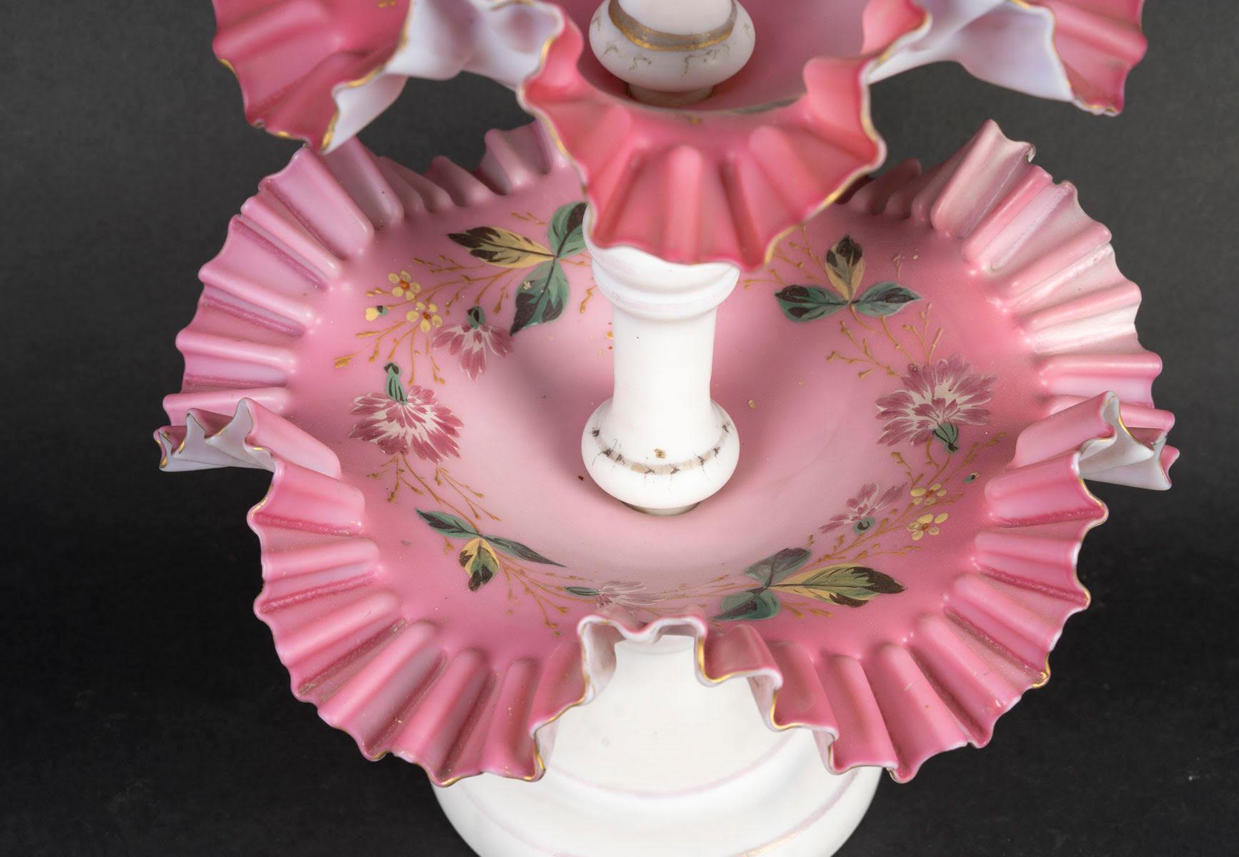 Großer Tafelaufsatz aus Opalin, Periode Napoleon III, 19. Jahrhundert. im Angebot 5