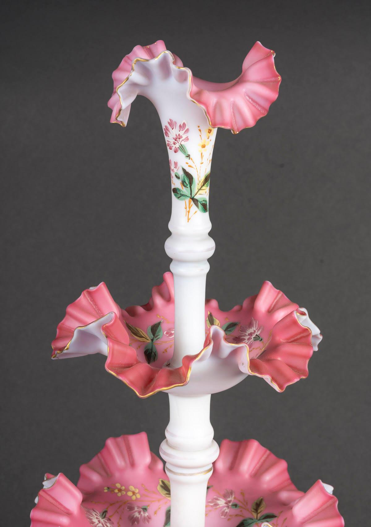 Großer Tafelaufsatz aus Opalin, Periode Napoleon III, 19. Jahrhundert. im Angebot 2