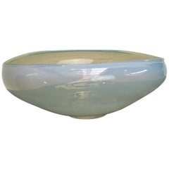 Large Opaline Elliptical Bowl in the Style of Cenedese