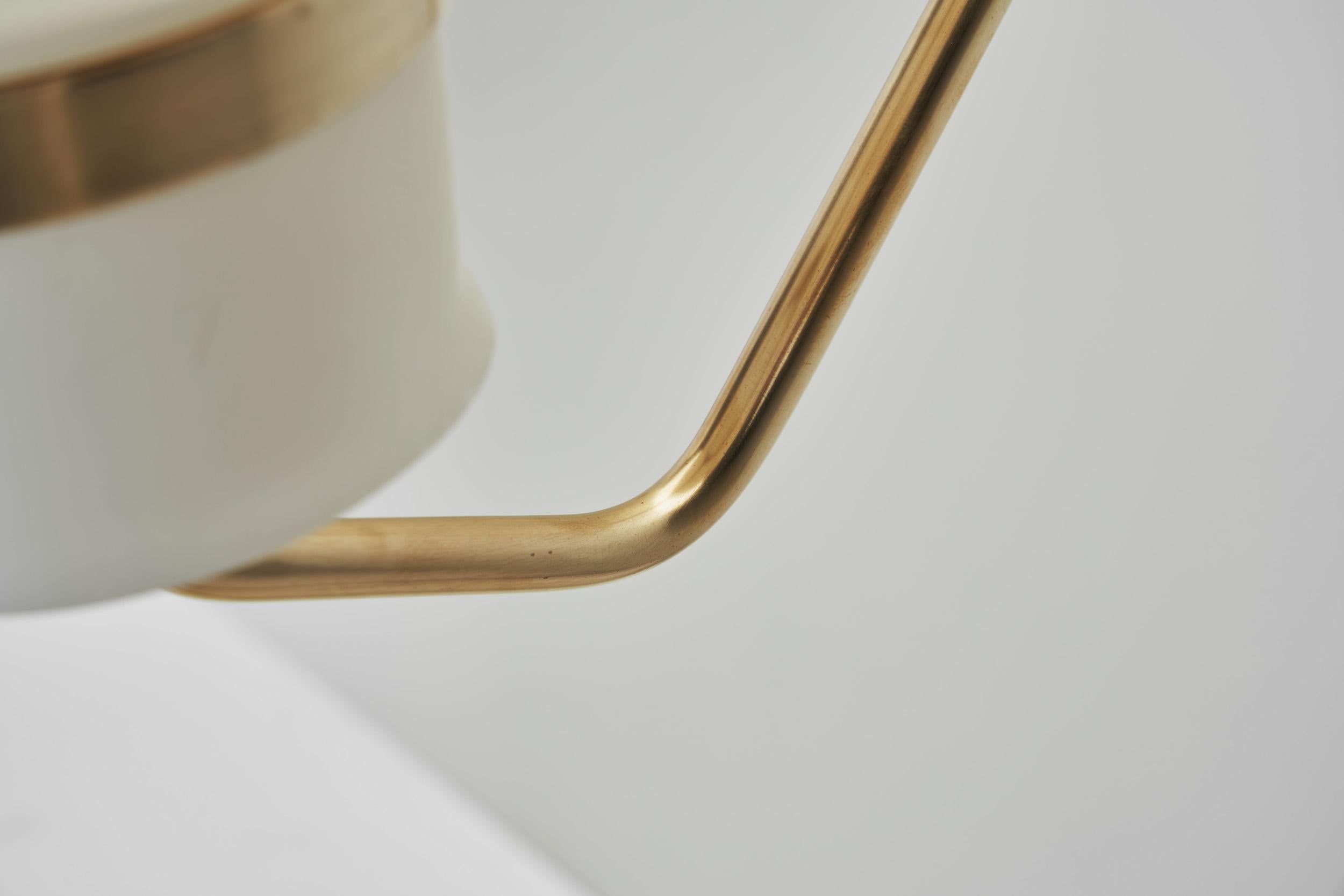 Large Opaline Glass and Brass Wall Lamps by Erik Gunnar Asplund, Sweden 1940s 11