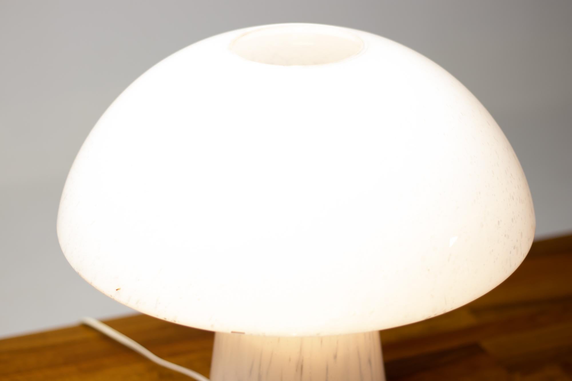 Large Opaline Glass Mushroom Lamp by Glashütte Limburg In Excellent Condition In Dronten, NL