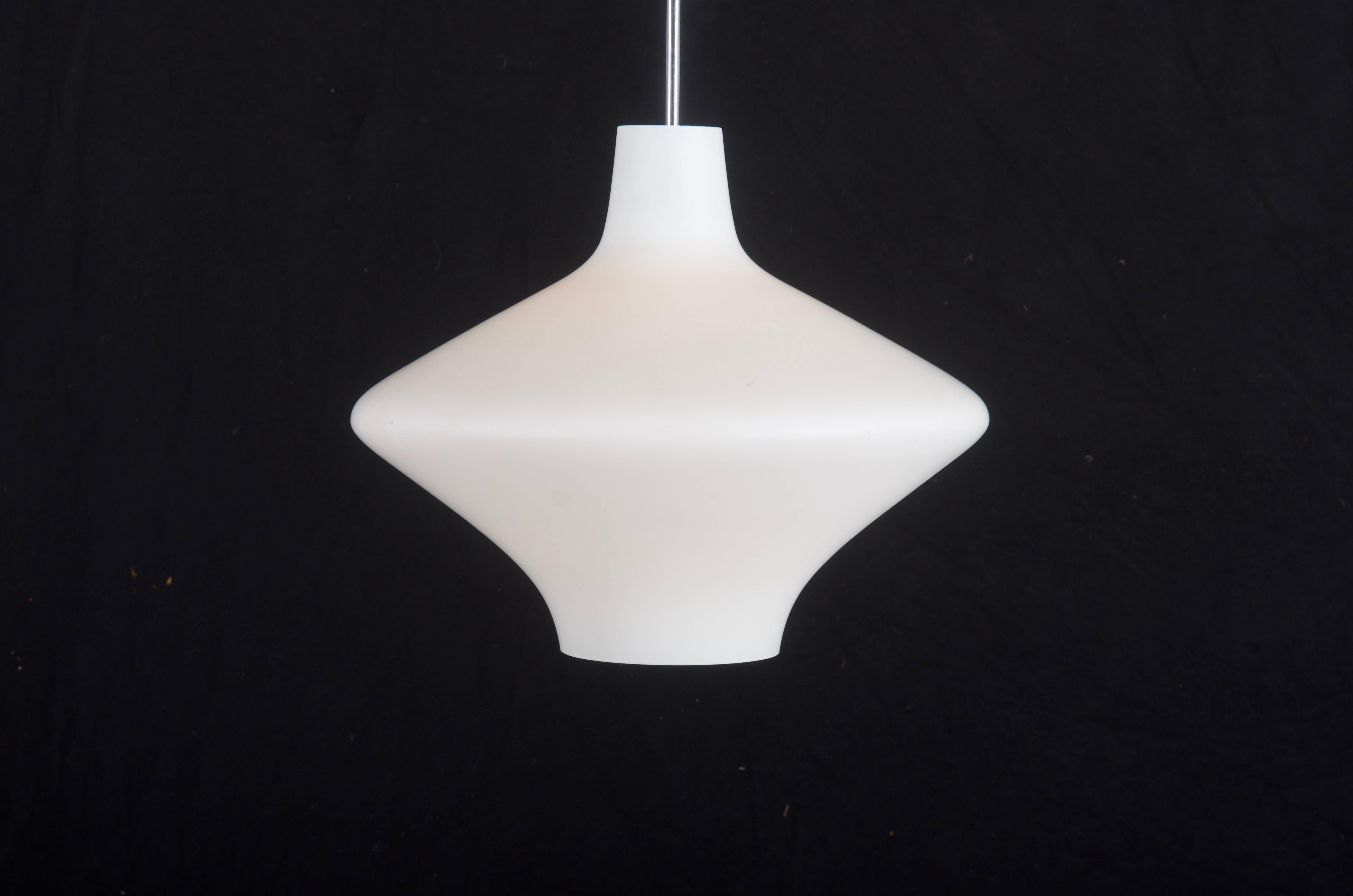 Mid-Century Modern Large Opaline Glass Pendant For Sale