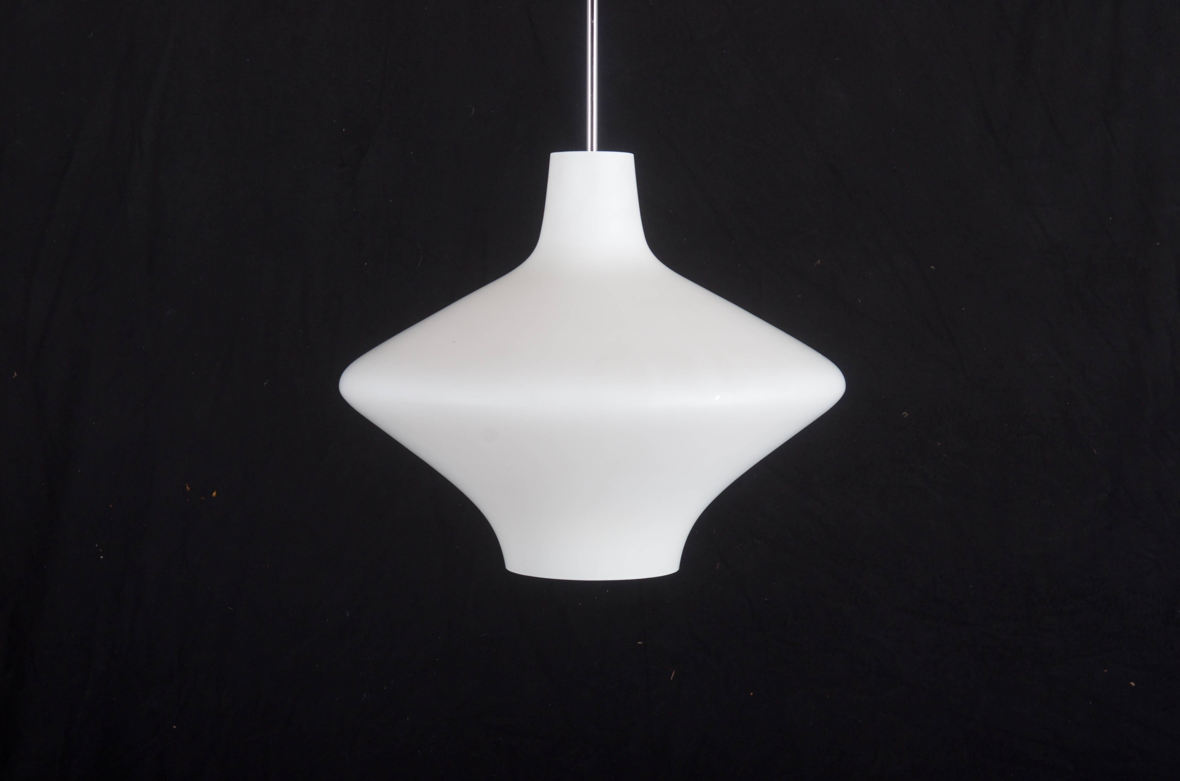 Czech Large Opaline Glass Pendant For Sale