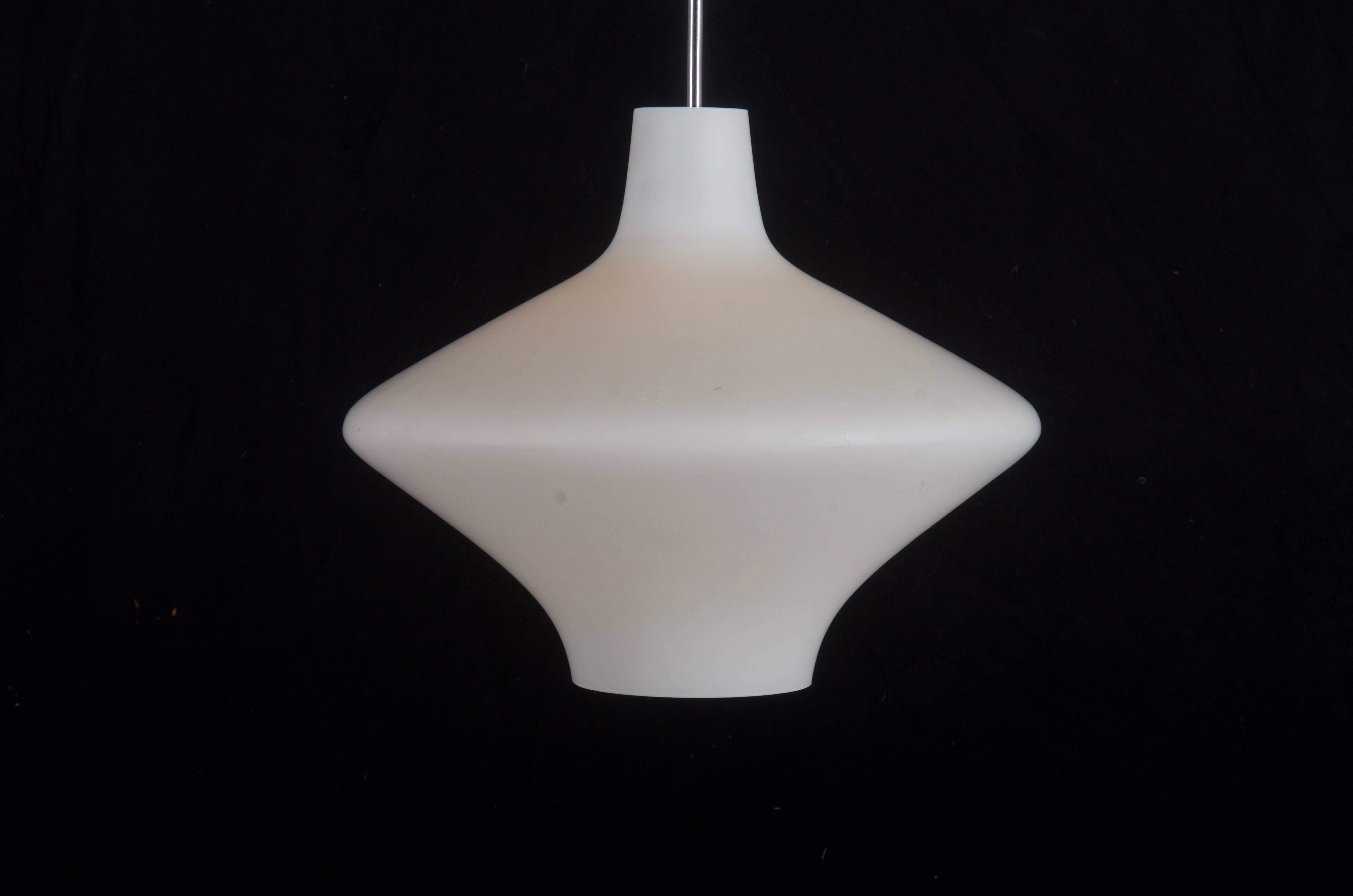 Mid-20th Century Large Opaline Glass Pendant For Sale