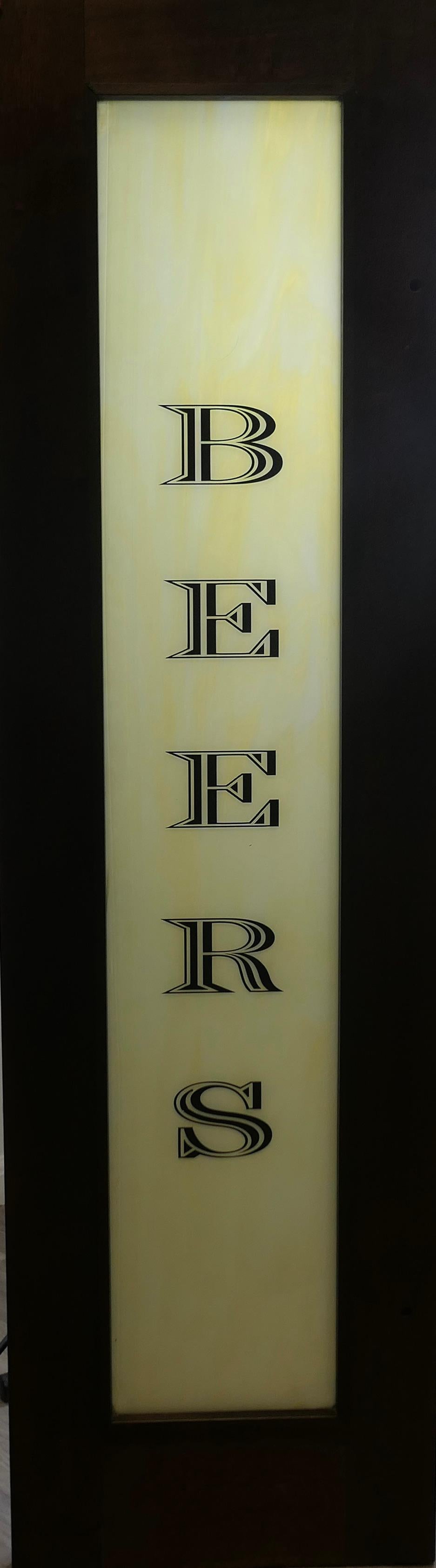 Carteles grandes de cristal opalino para pub 