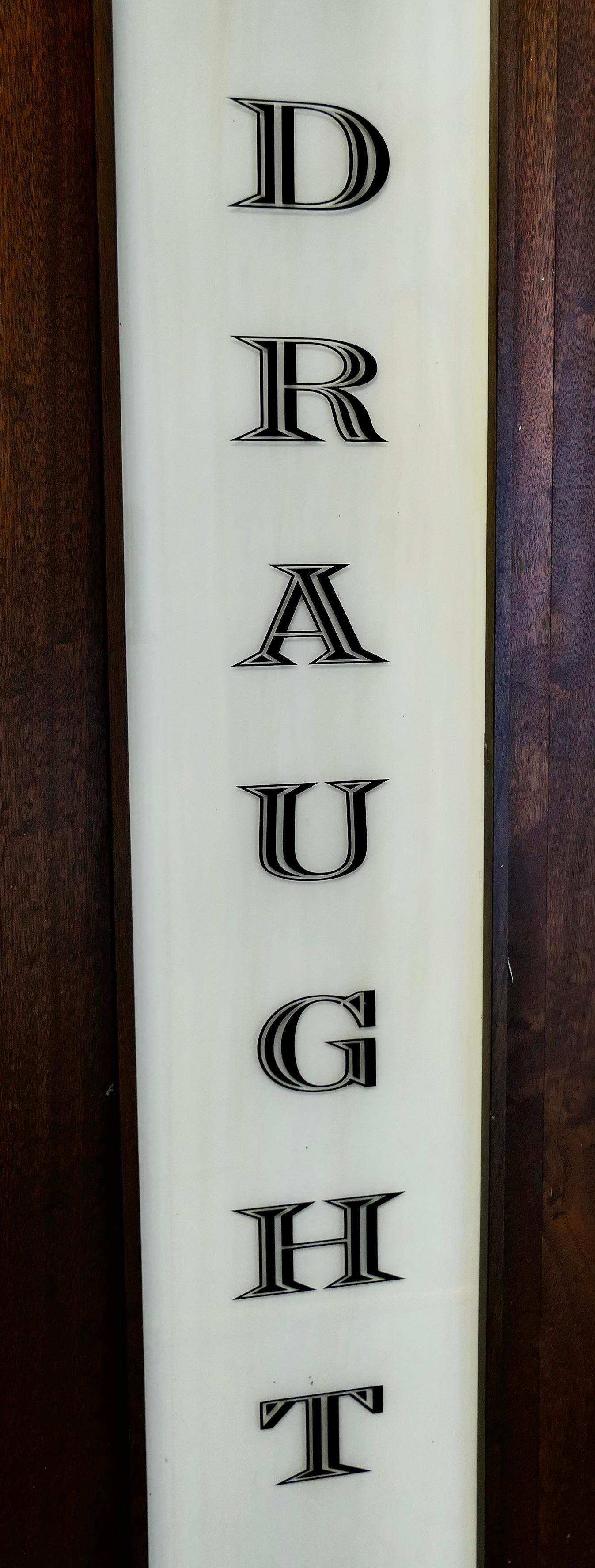 Carteles grandes de cristal opalino para pub 