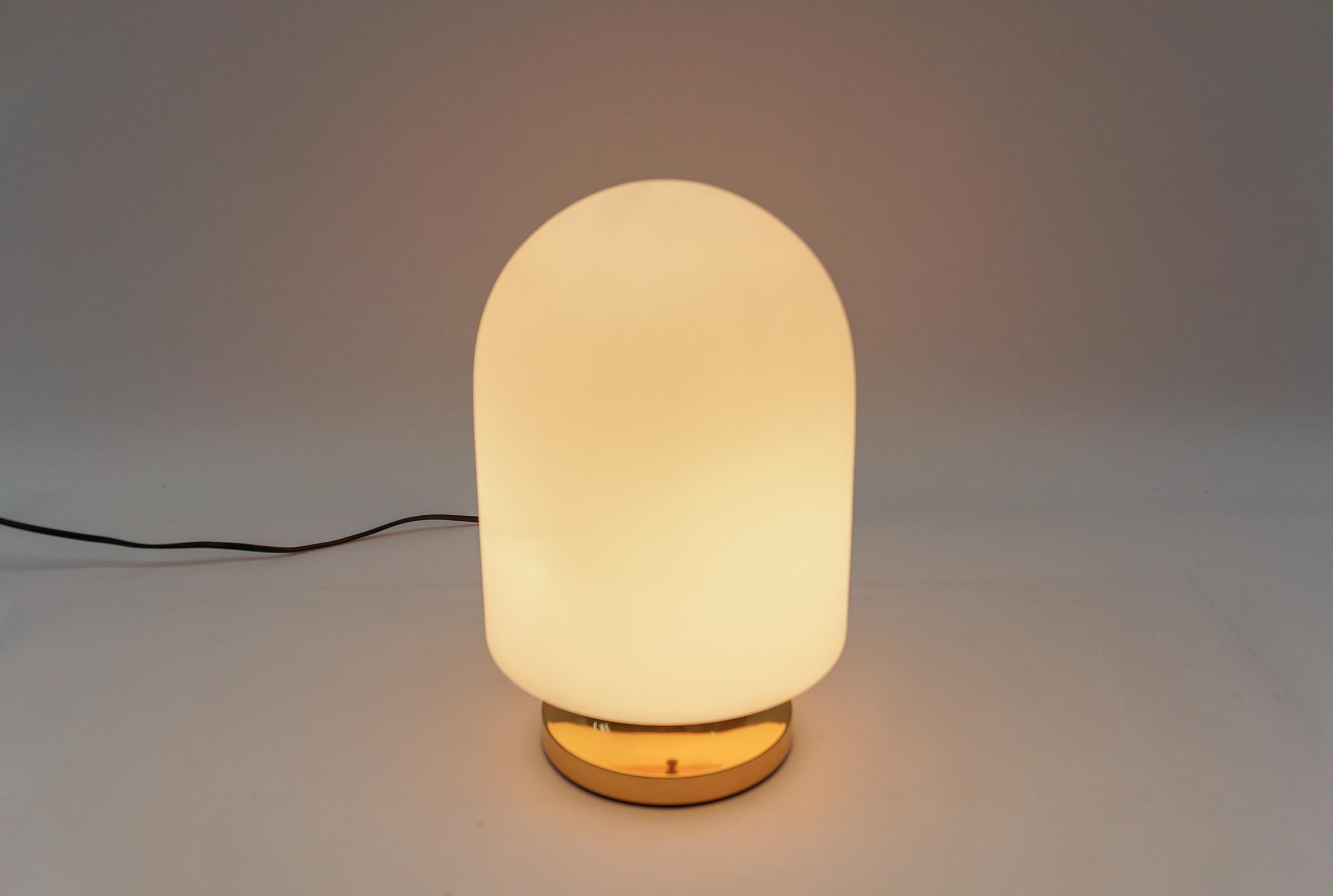 Large Opaline Glass Table Lamp by Peill & Putzler, 1960s Germany For Sale 1