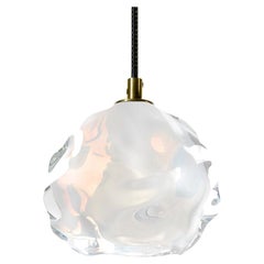 Large Opaline Happy Pendant Light, Line Voltage, Hand Blown Glass -Made to Order