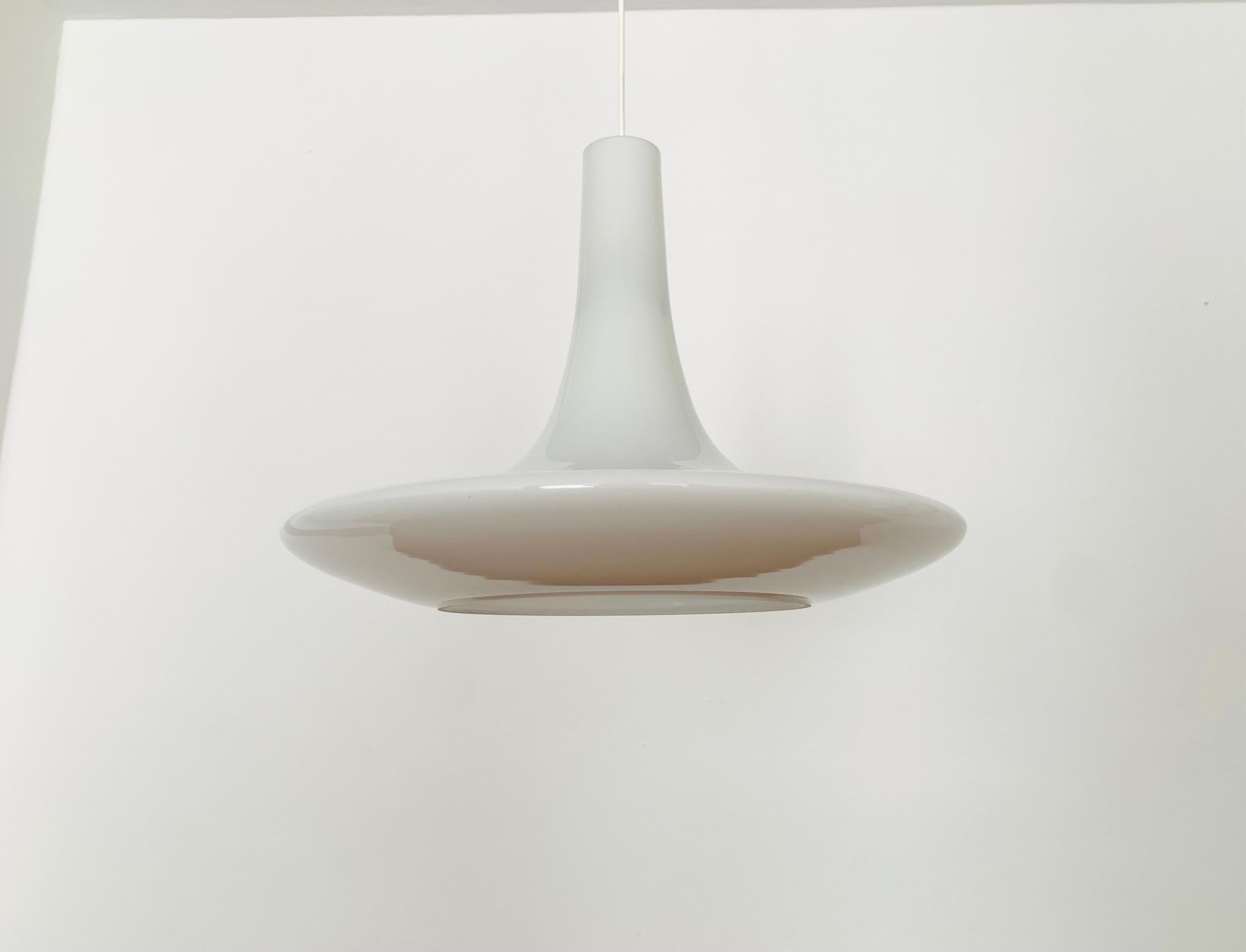 Mid-Century Modern Large Opaline Pendant Lamp by Peill and Putzler For Sale