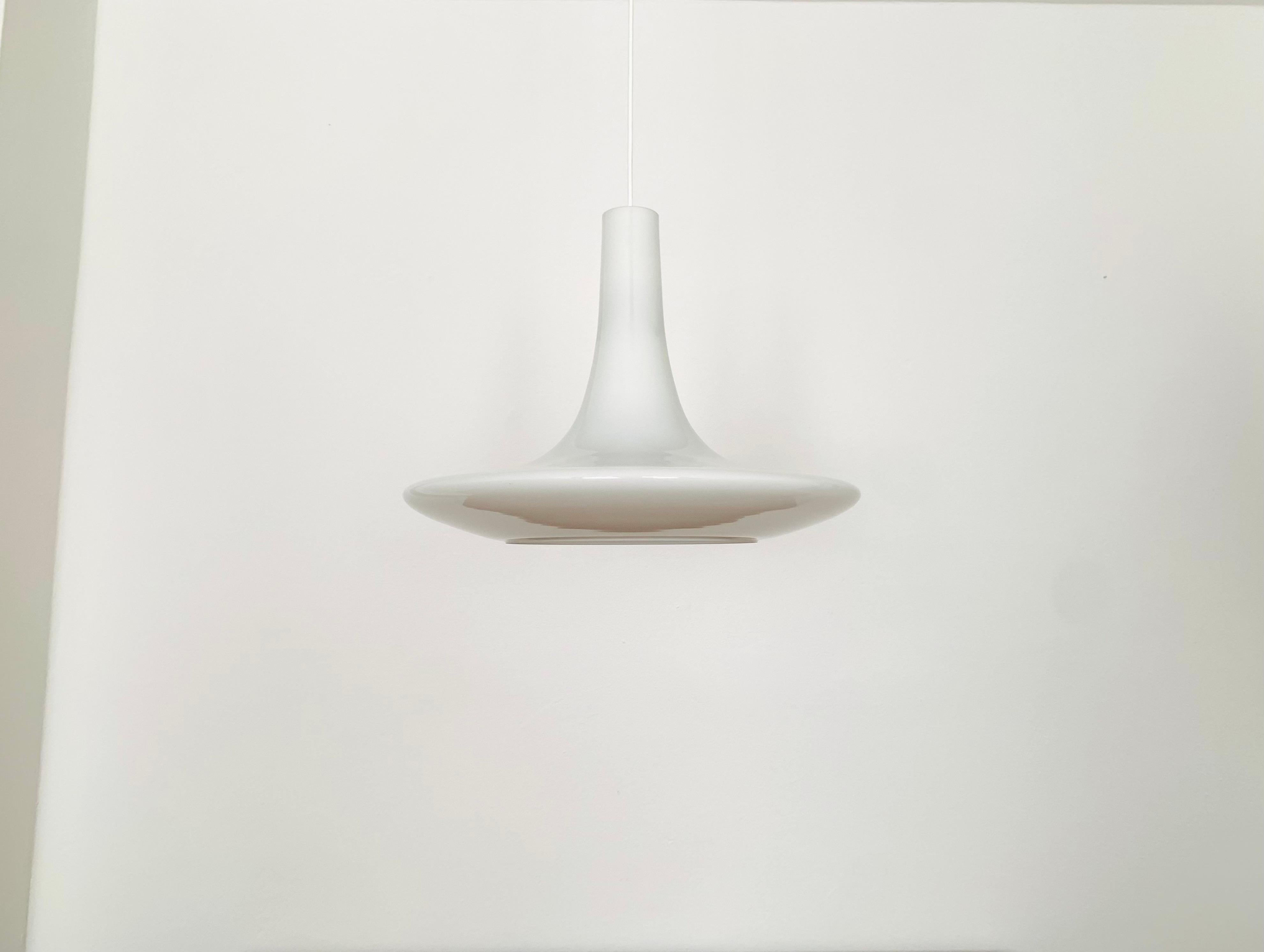 Large Opaline Pendant Lamp by Peill and Putzler In Good Condition For Sale In München, DE