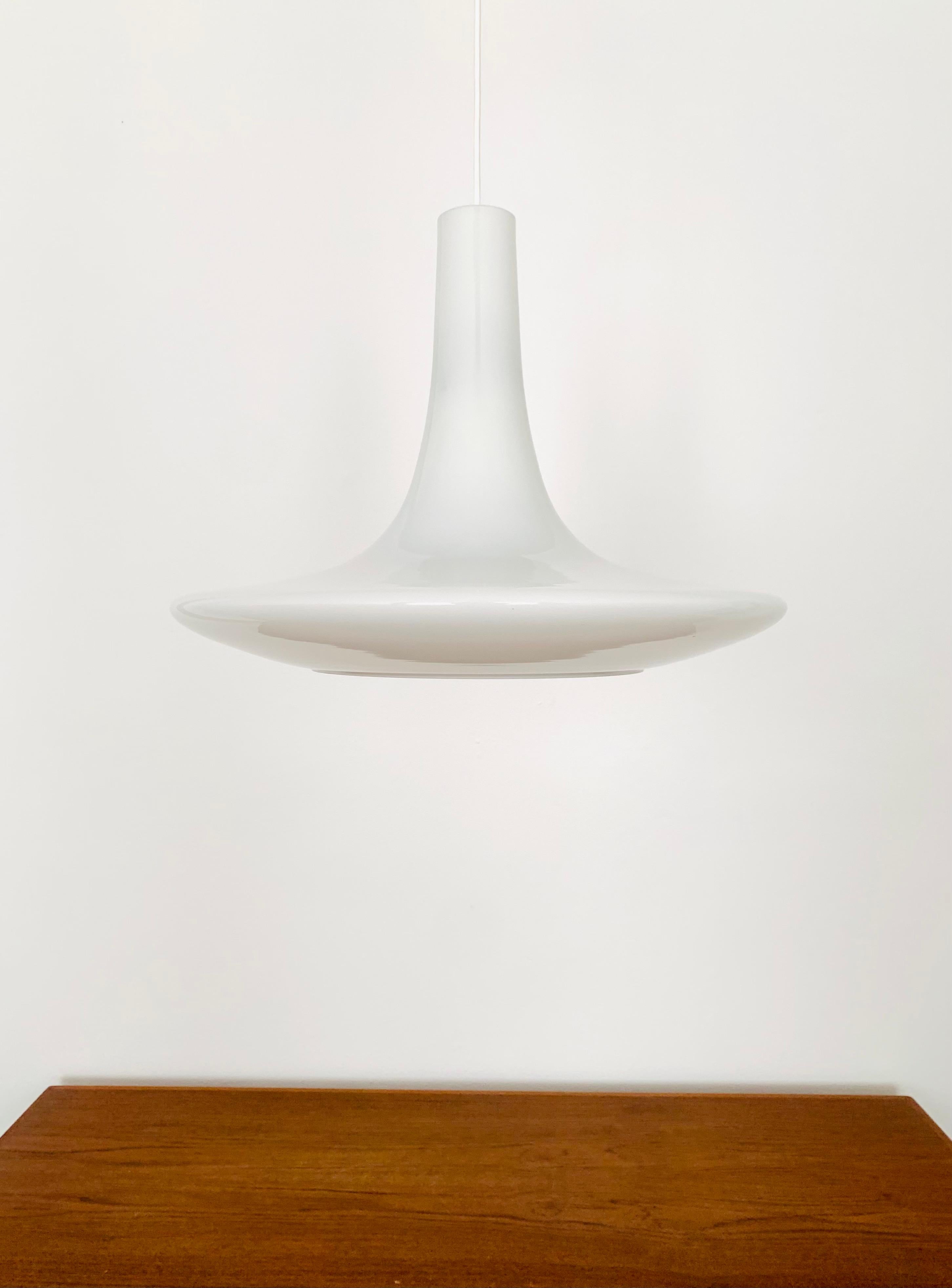 Mid-20th Century Large Opaline Pendant Lamp by Peill and Putzler For Sale