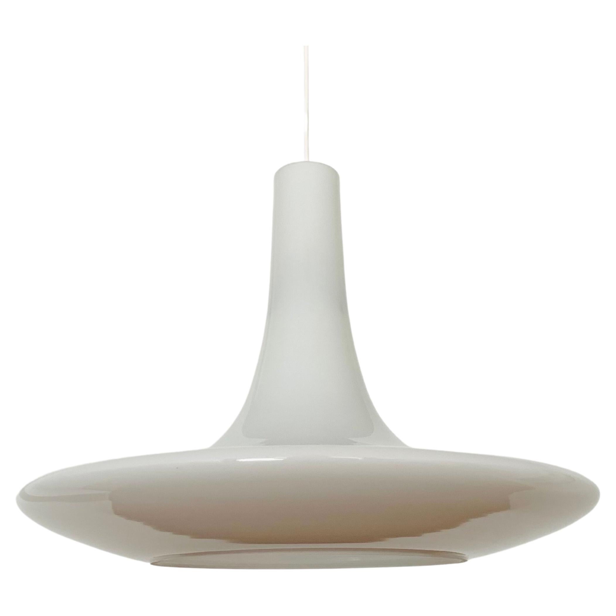 Large Opaline Pendant Lamp by Peill and Putzler For Sale