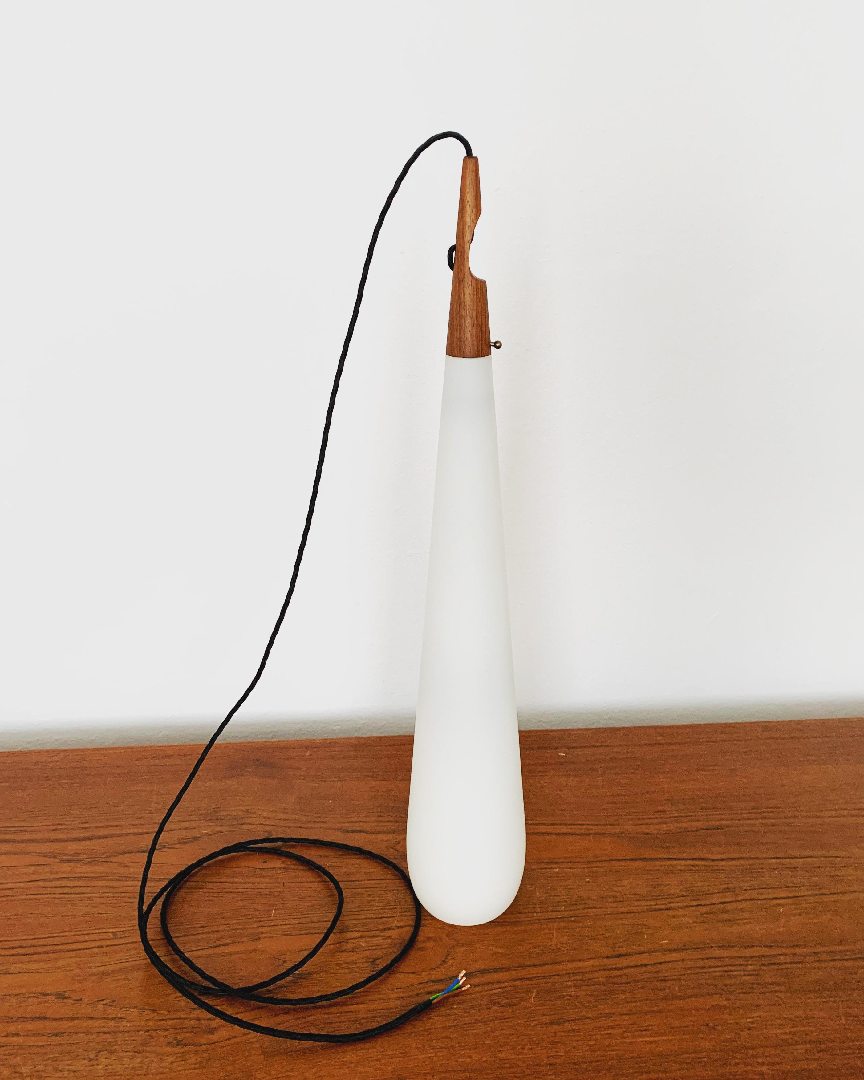 Large Opaline Pendant Lamp by Uno and Östen Kristiansson For Sale 3