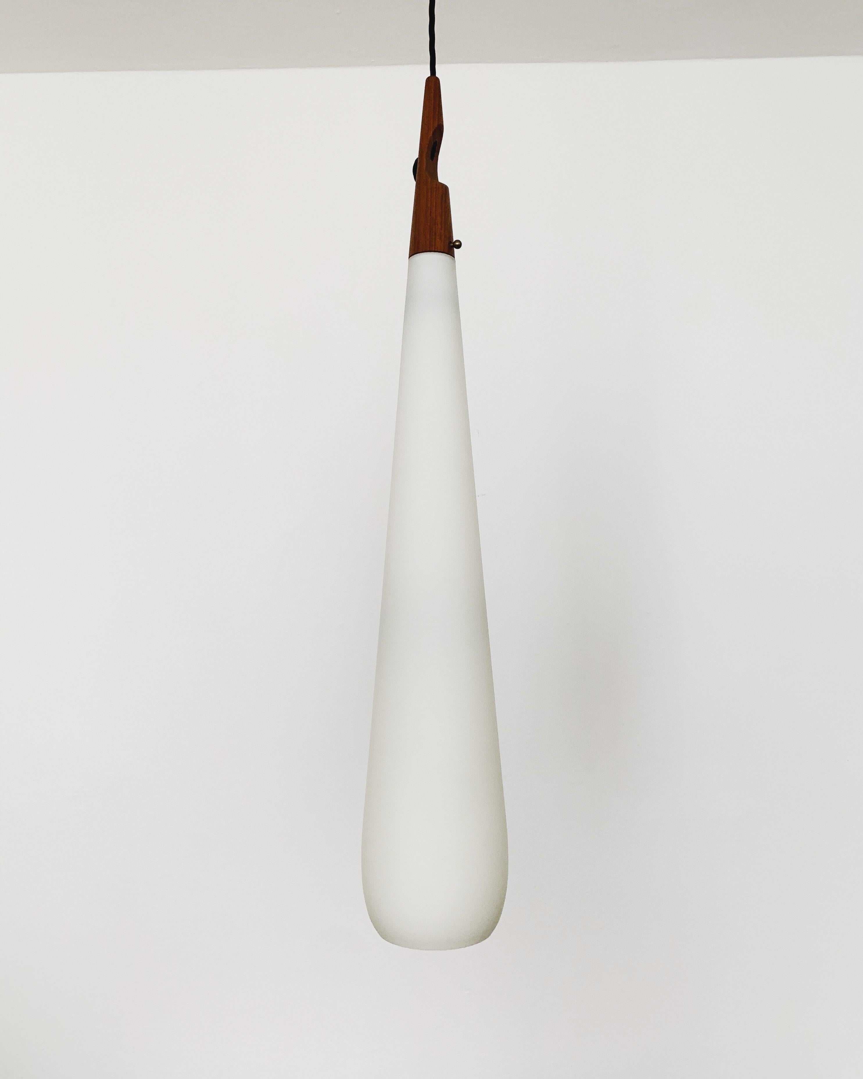 Swedish Large Opaline Pendant Lamp by Uno and Östen Kristiansson For Sale