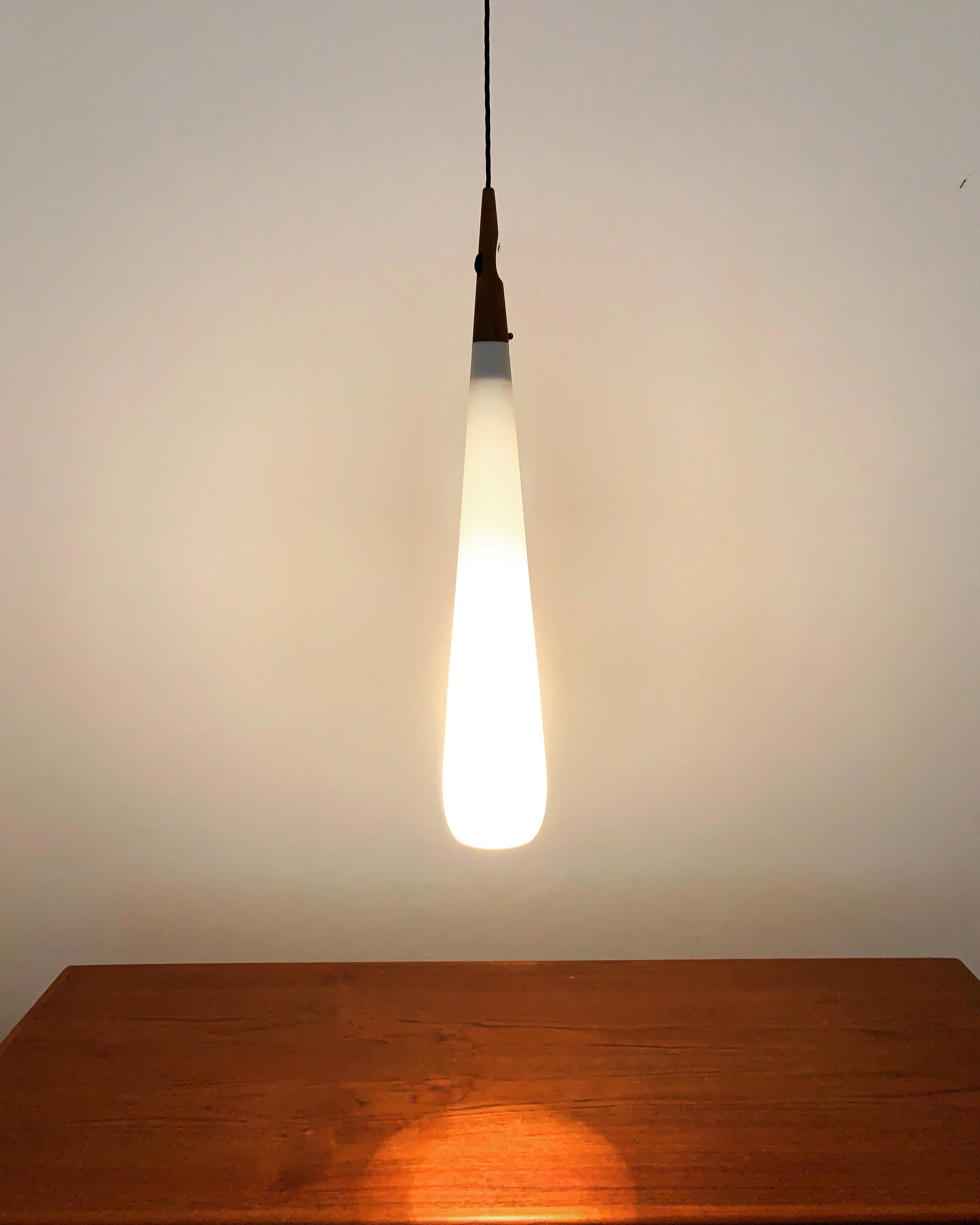 Opaline Glass Large Opaline Pendant Lamp by Uno and Östen Kristiansson For Sale