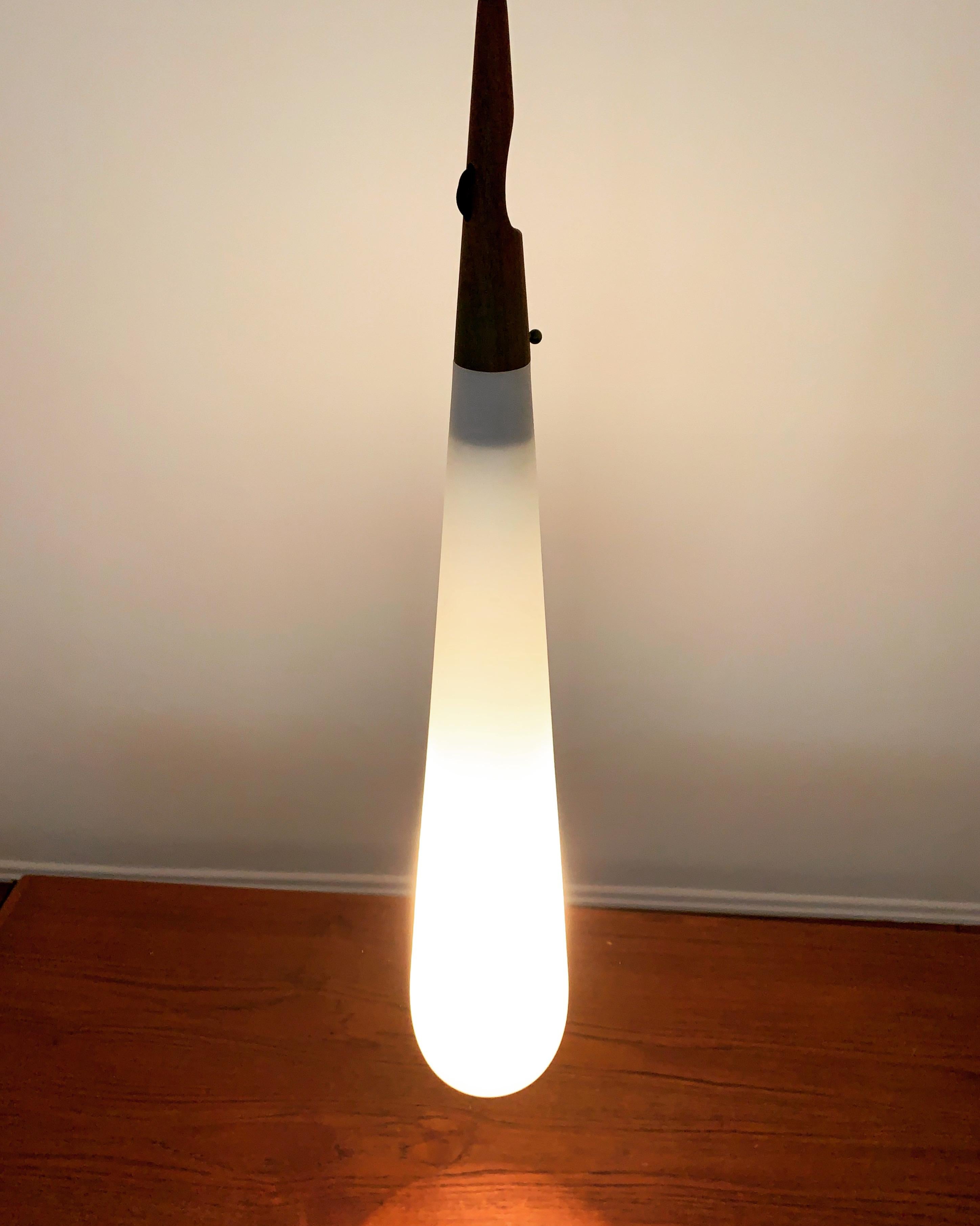 Large Opaline Pendant Lamp by Uno and Östen Kristiansson For Sale 1