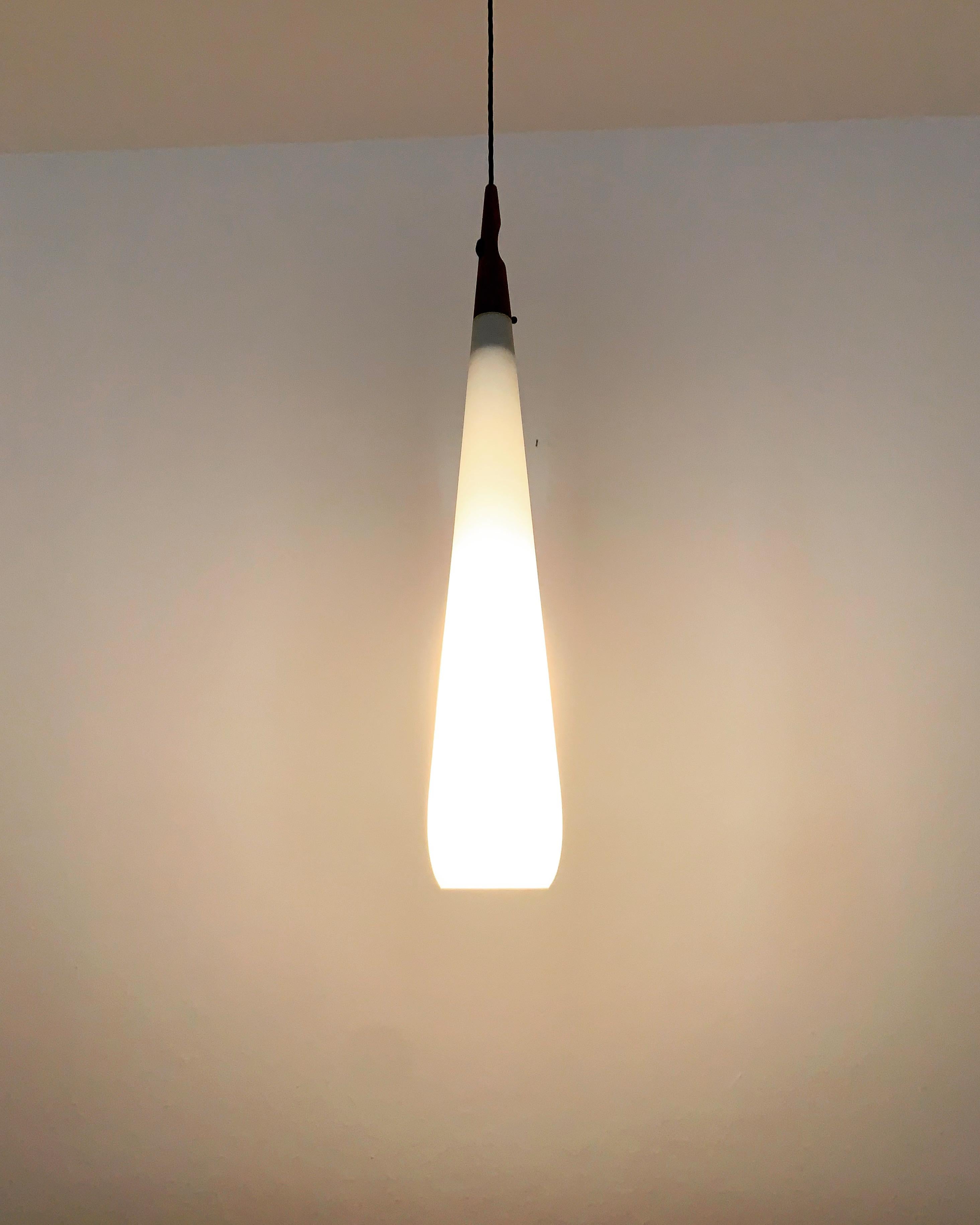 Large Opaline Pendant Lamp by Uno and Östen Kristiansson For Sale 2