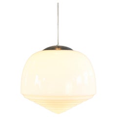 Large Opaline Pendant Light Circa 1930s