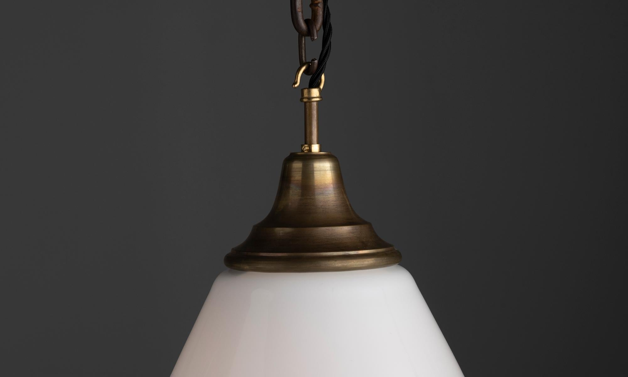 Dutch Large Opaline Pendants, Netherlands circa 1920 For Sale
