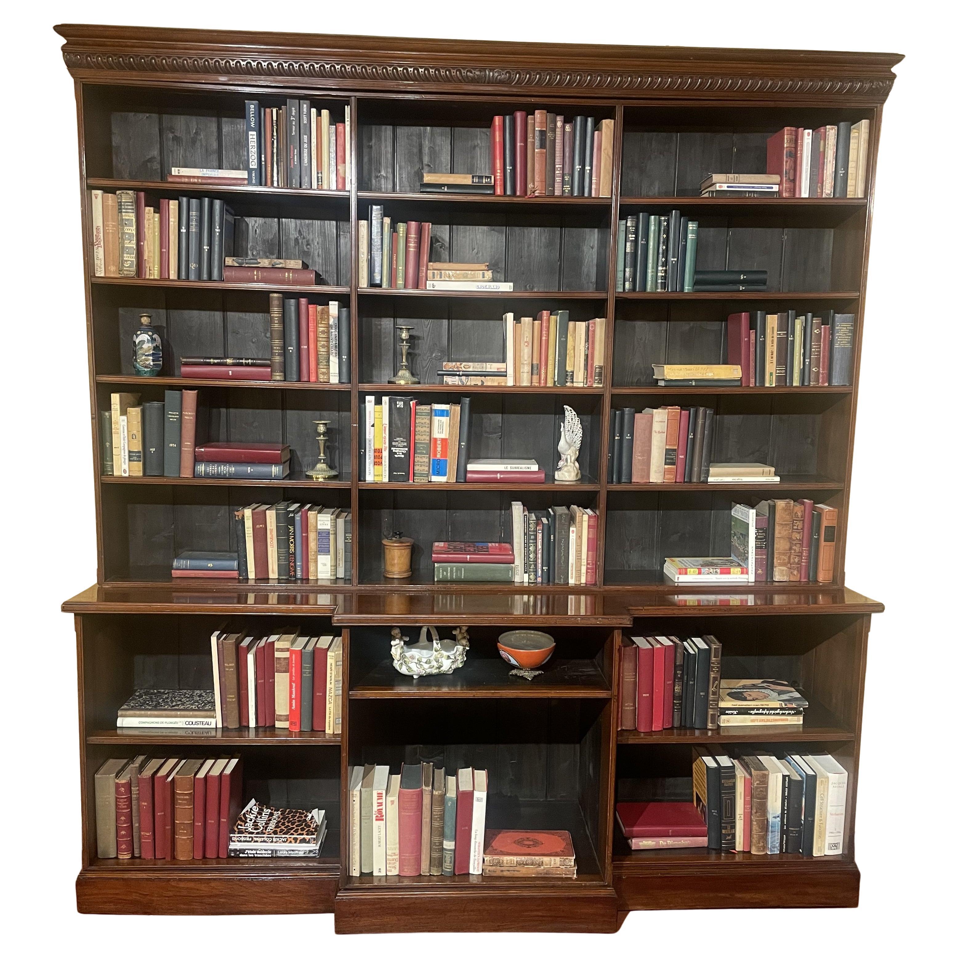 Large Open Bookcase In Mahogany - 19th Century For Sale