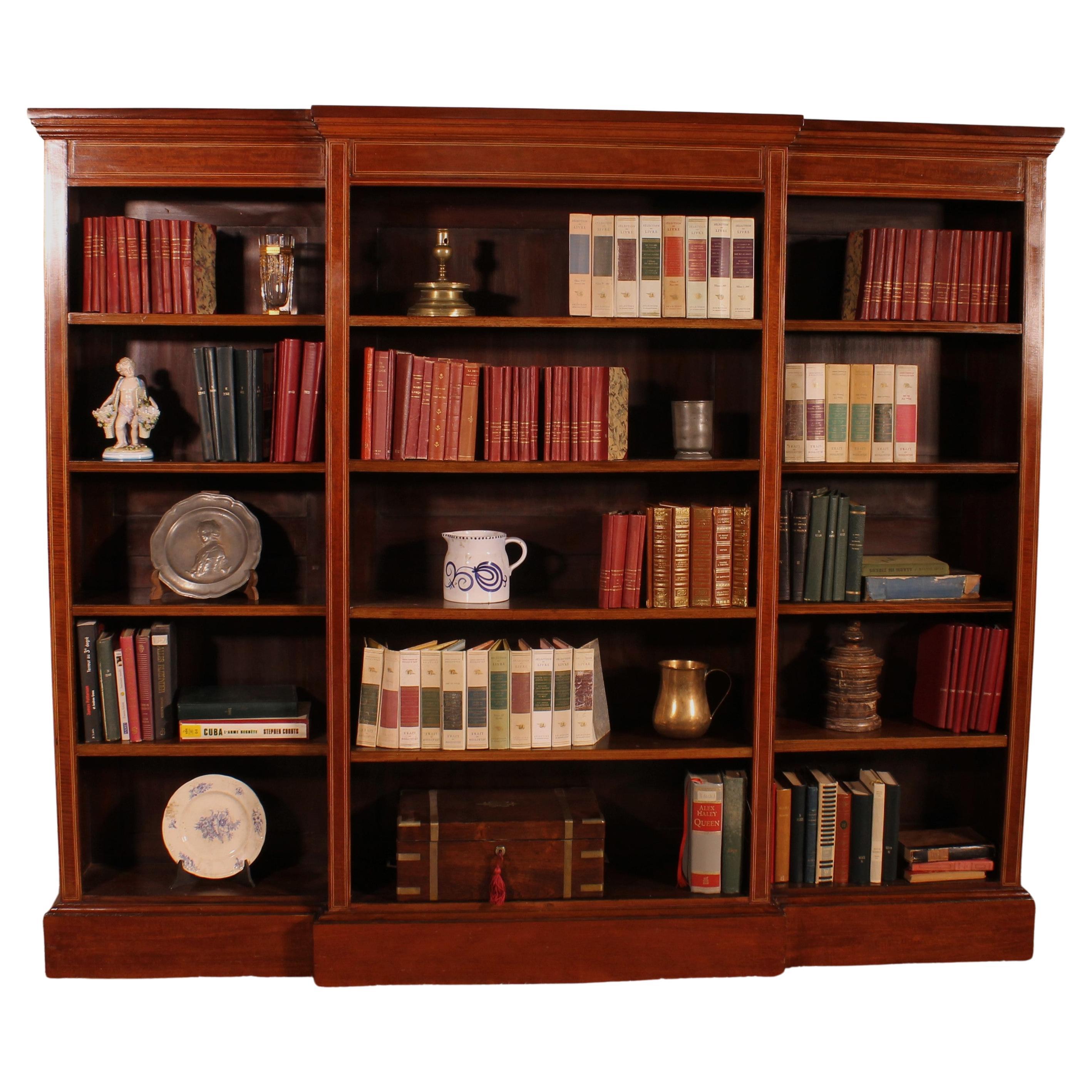 Large Open Bookcase in Mahogany from the 19th Century