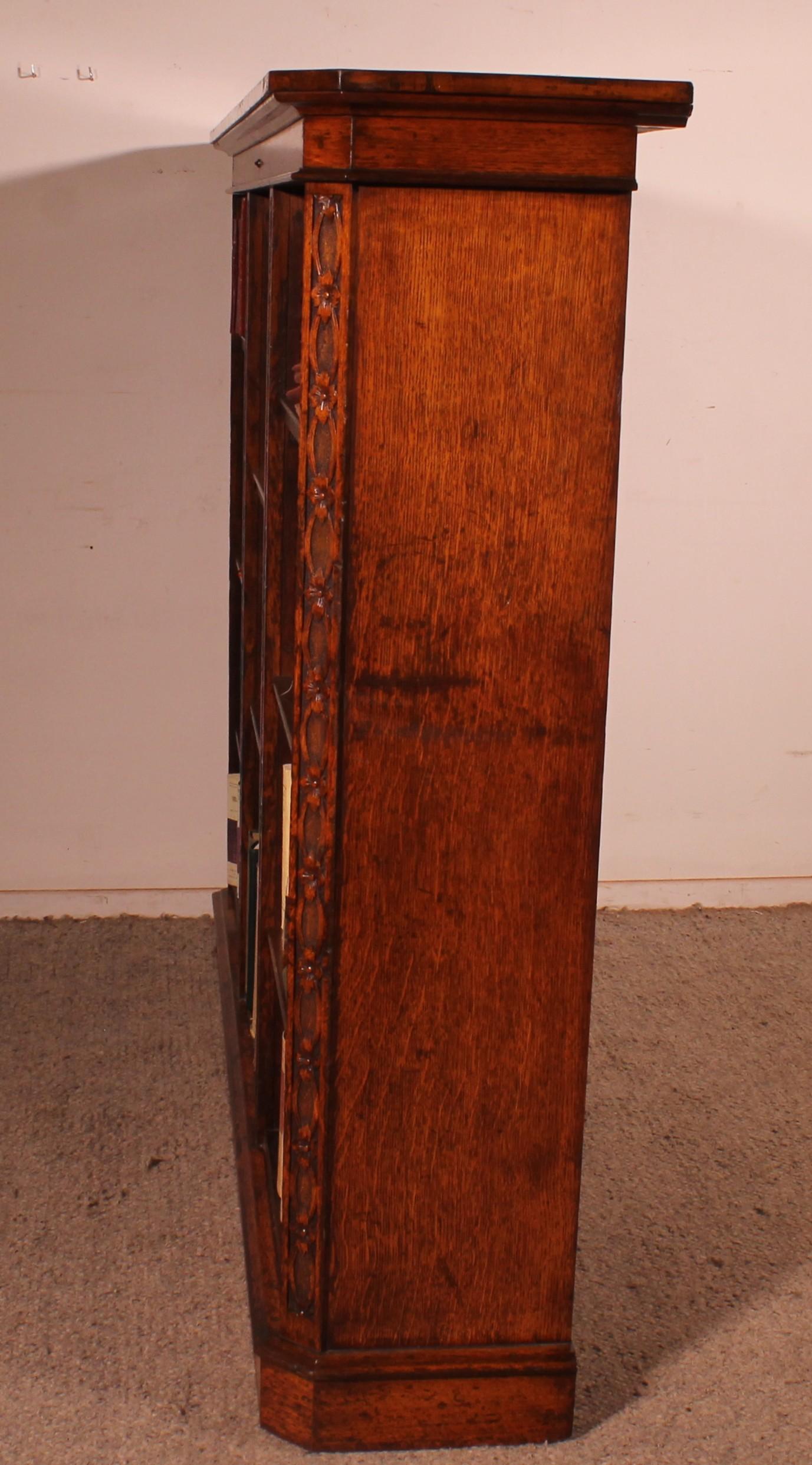 Large Open Bookcase In Oak - 19th Century For Sale 6