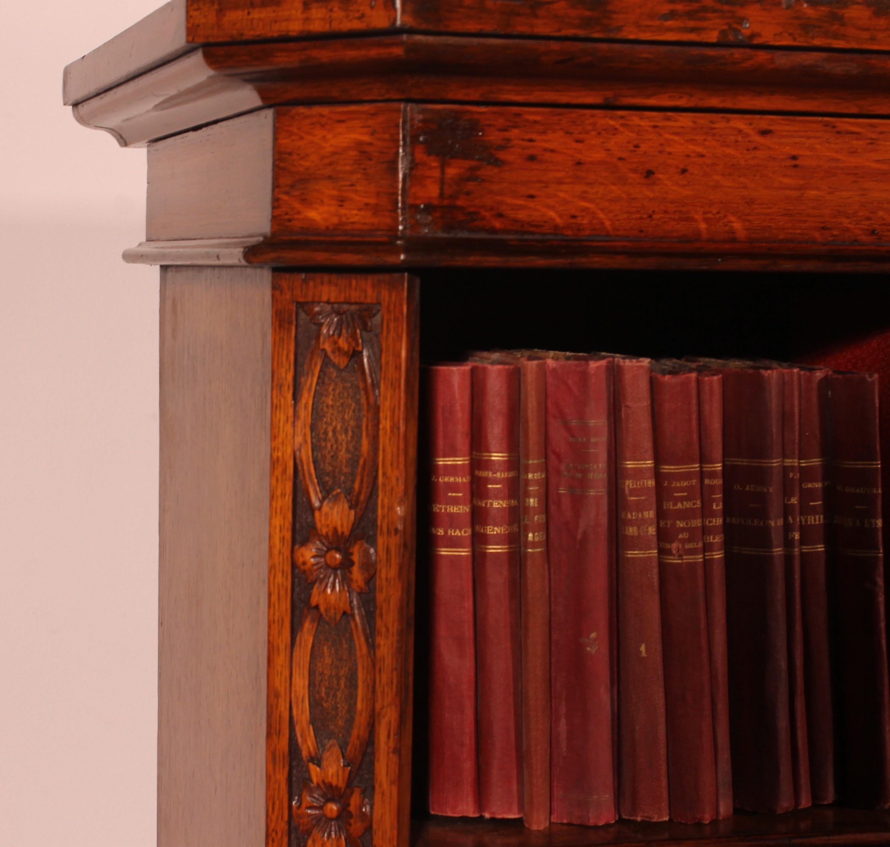 Large Open Bookcase In Oak - 19th Century For Sale 1