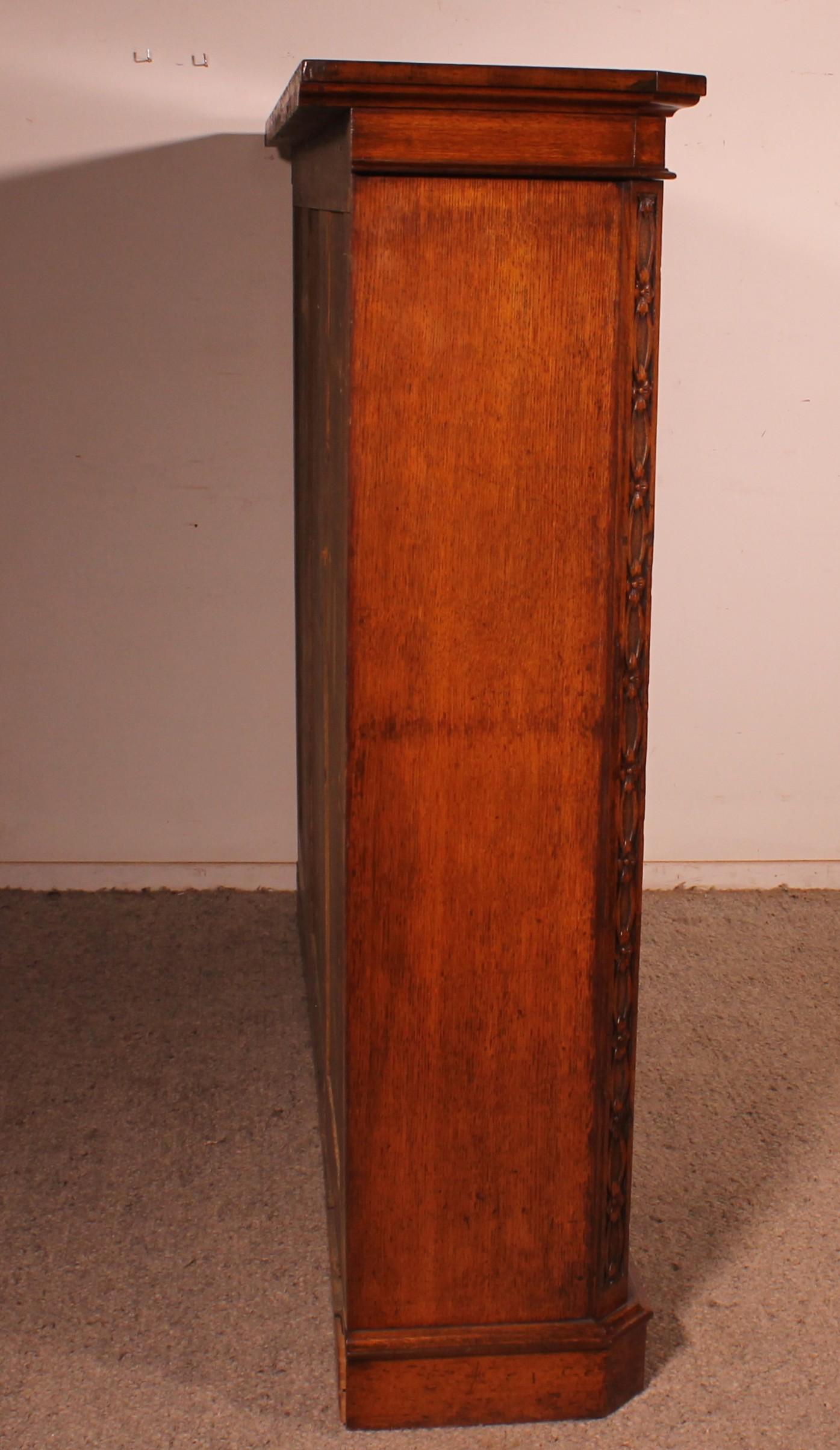 Large Open Bookcase In Oak - 19th Century For Sale 4