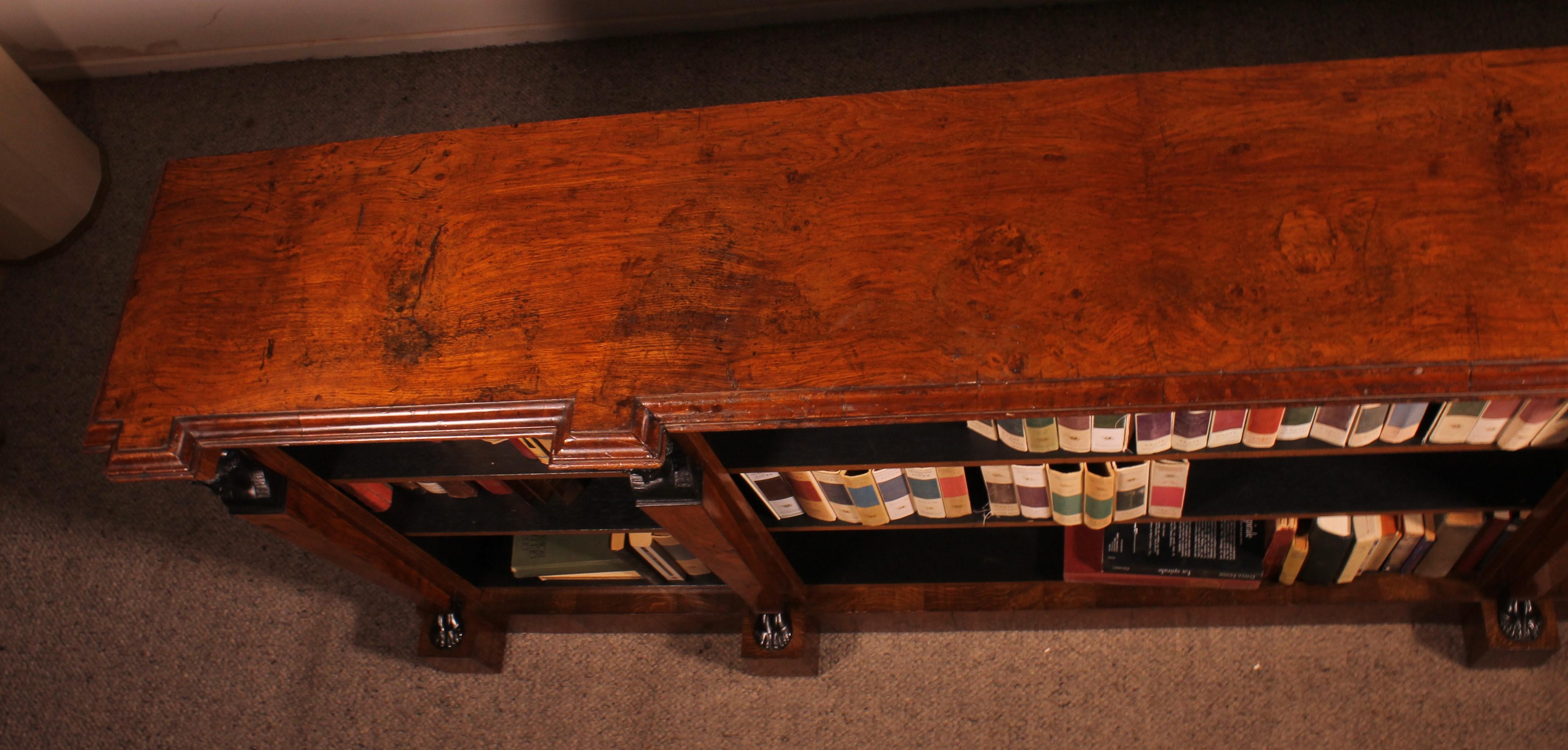 Large Open Bookcase In Oak Empire Style - 19th Century For Sale 8