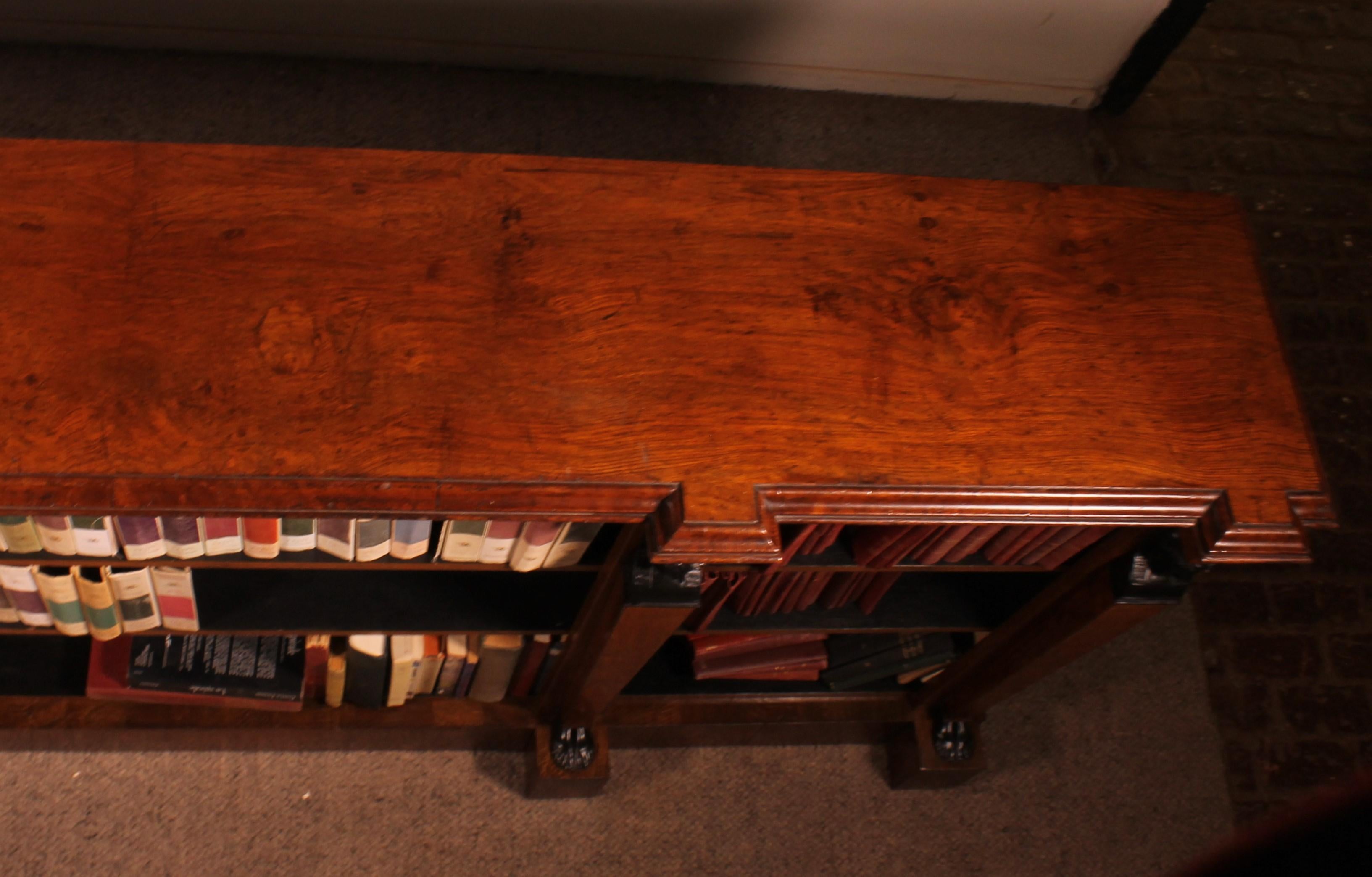 Large Open Bookcase In Oak Empire Style - 19th Century For Sale 9