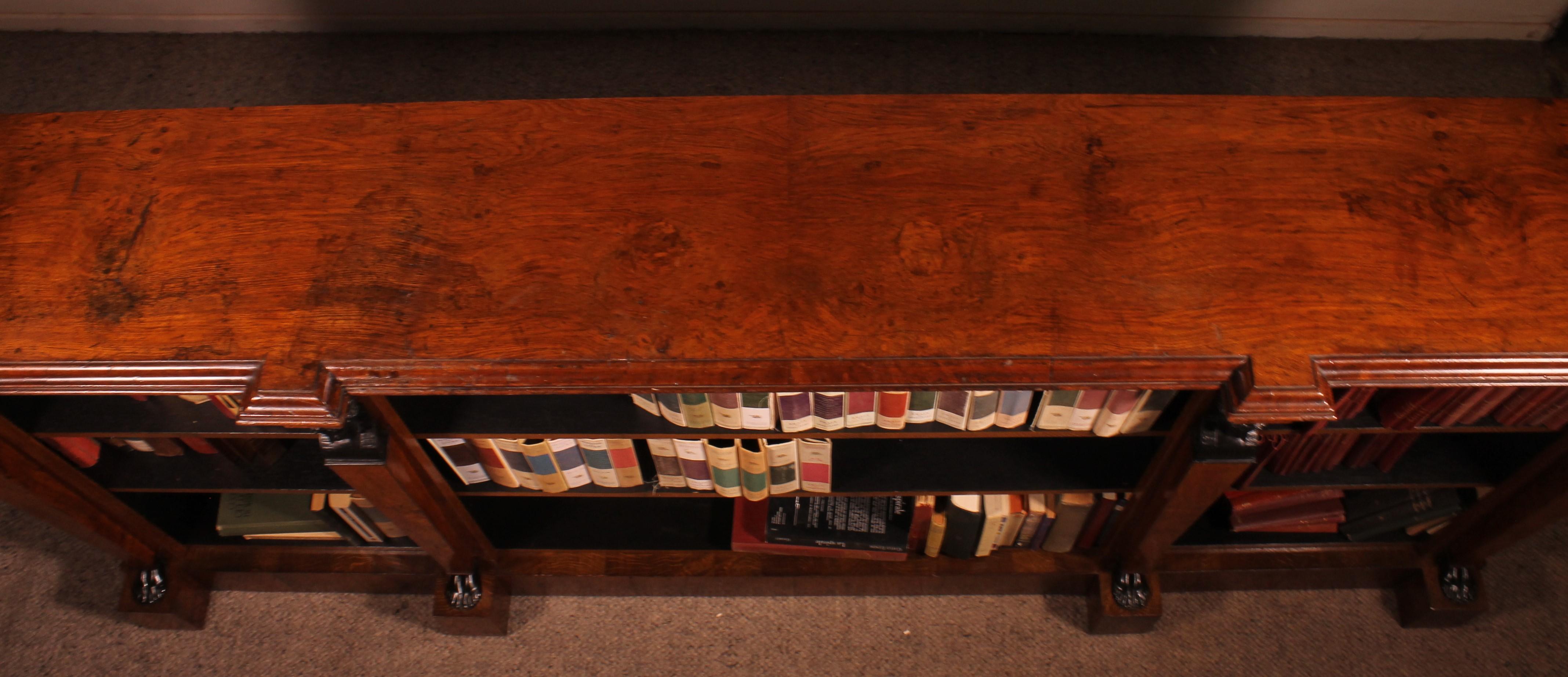 Large Open Bookcase In Oak Empire Style - 19th Century For Sale 10