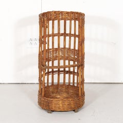 Large Open-Sided French Standing Willow Baguette Basket from Boulangerie