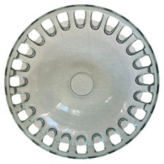 Gran cuenco de vidrio calado - Frutero o centro de mesa - Art Deco - Francia