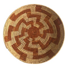 Large Orange and Natural Woven Basket