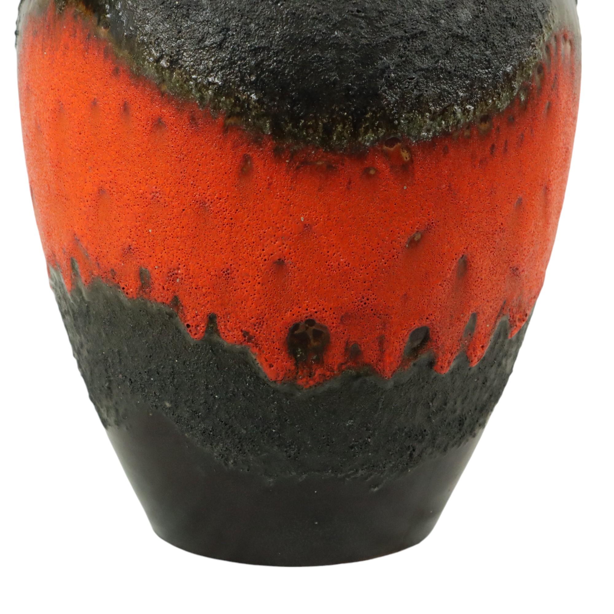 Ceramica Grande vaso di lava grassa arancione Germania Ovest Carstens 7315-45 in vendita
