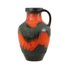 Large Orange Fat Lava Vase West Germany Carstens 7315-45