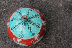 Grand vase orange Giovanni de Simone avec guerriers de style Picasso, 1960