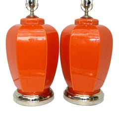 Large Orange Glass Lamps