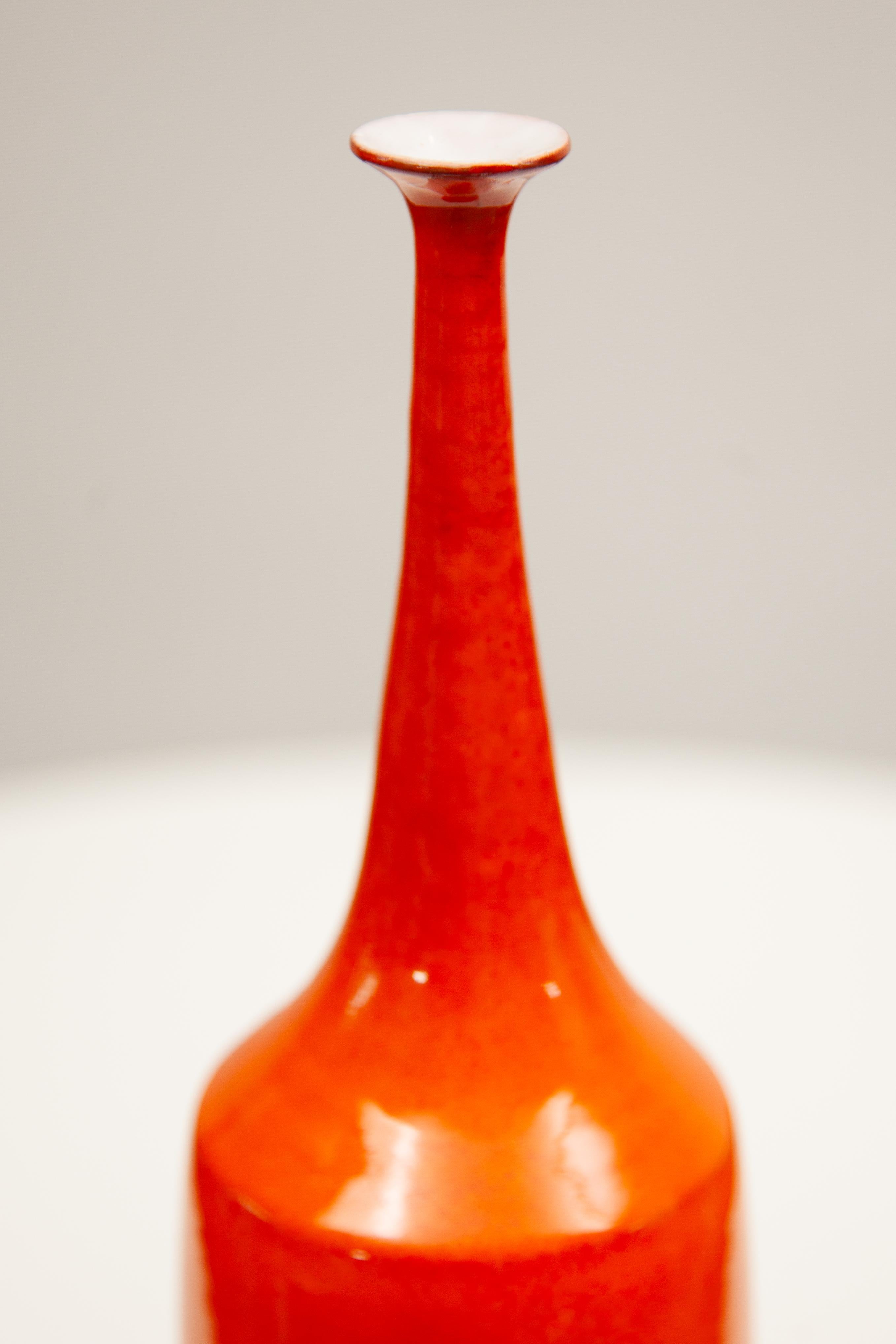 Fatto a mano Vaso grande in Amphora Ceramics smaltata arancione, Belgio, Paco in vendita