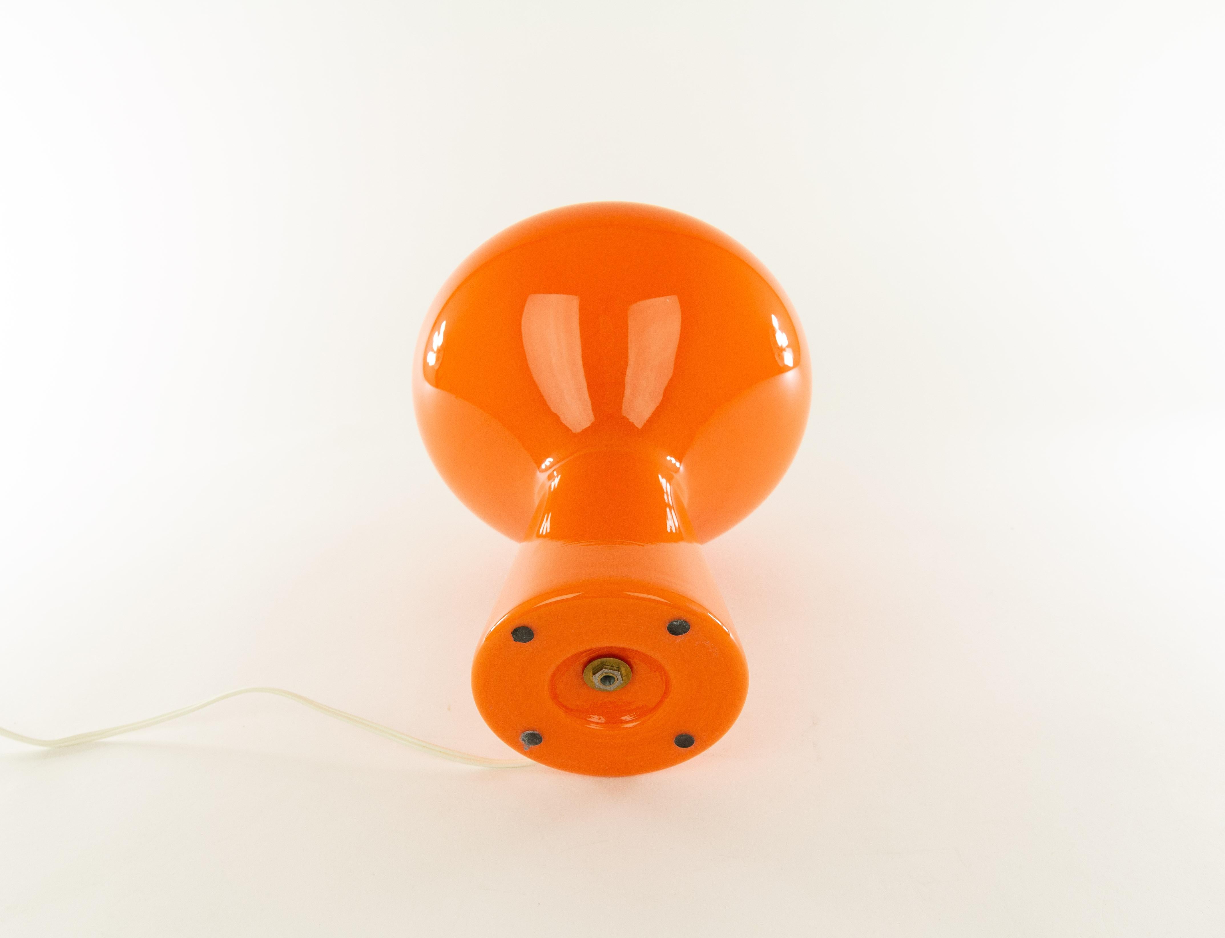 Large Orange Hand Blown Fungo Table Lamp by Massimo Vignelli for Venini, 1950s In Good Condition In Rotterdam, NL