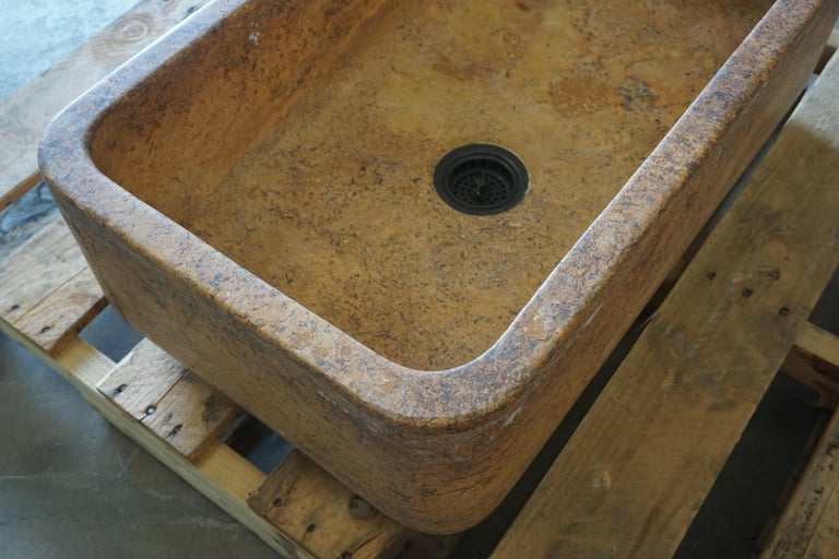 Large Orange Hued Limestone Sink at 1stDibs