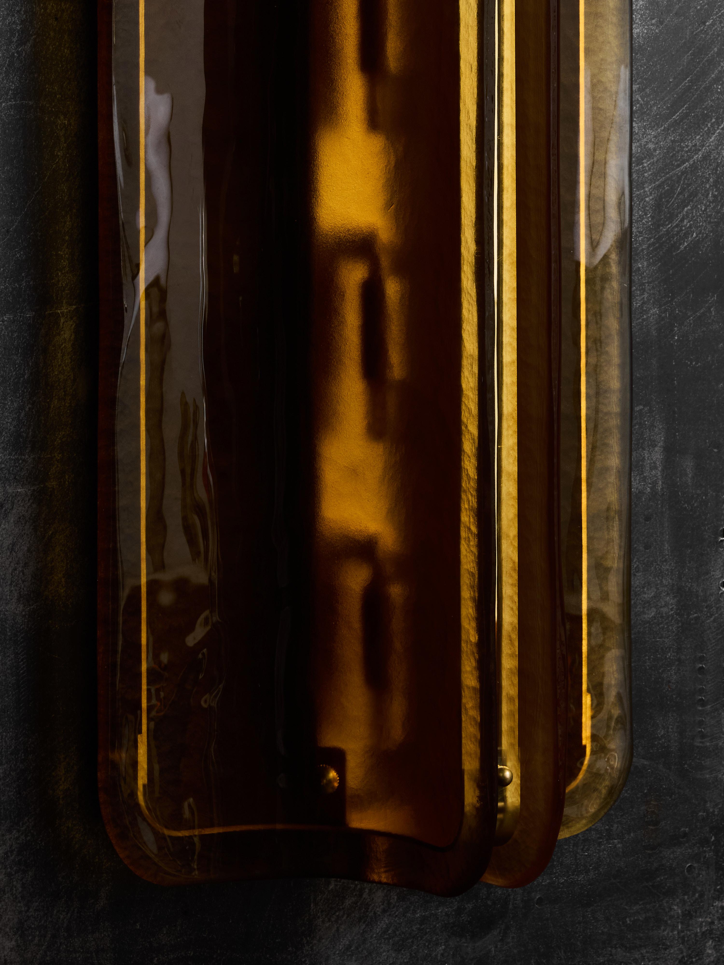 Grande applique arancione in vetro di Murano e ottone In condizioni Nuovo in vendita a Saint-Ouen, IDF