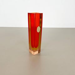 Large Orange Murano Glass Sommerso Vase by Flavio Poli Attributed, Italy 1970s