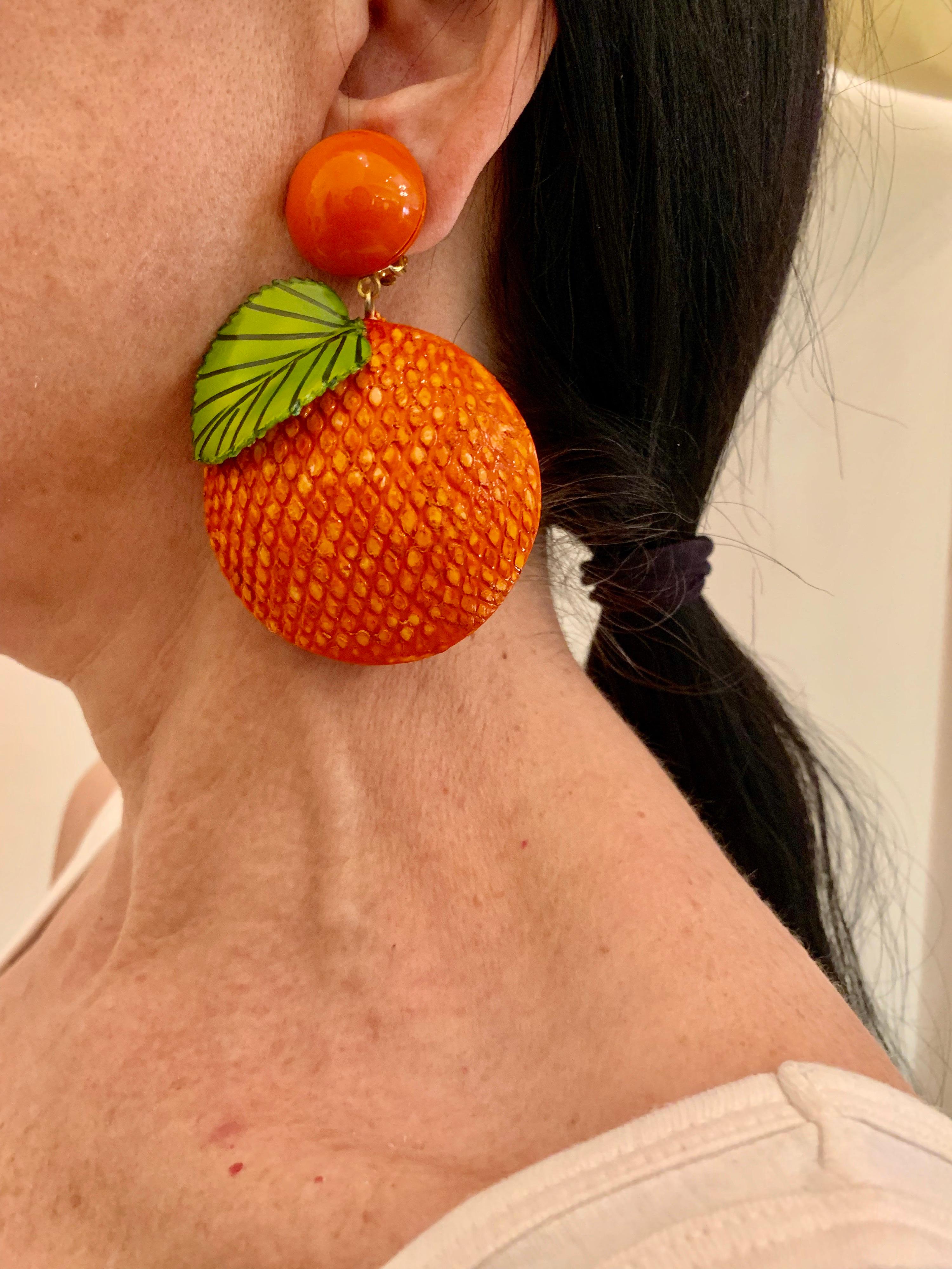 large orange earrings