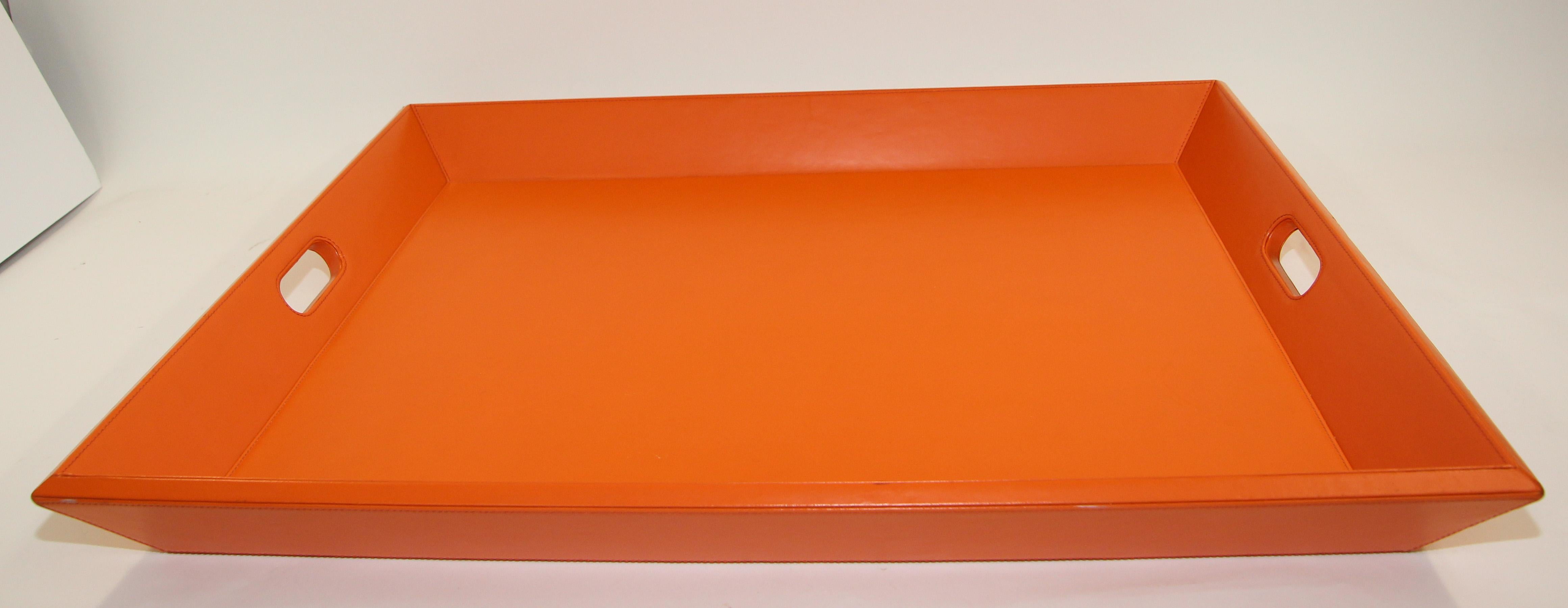 Large Vintage Orange Tray with Handles by Williams Sonoma Home 4