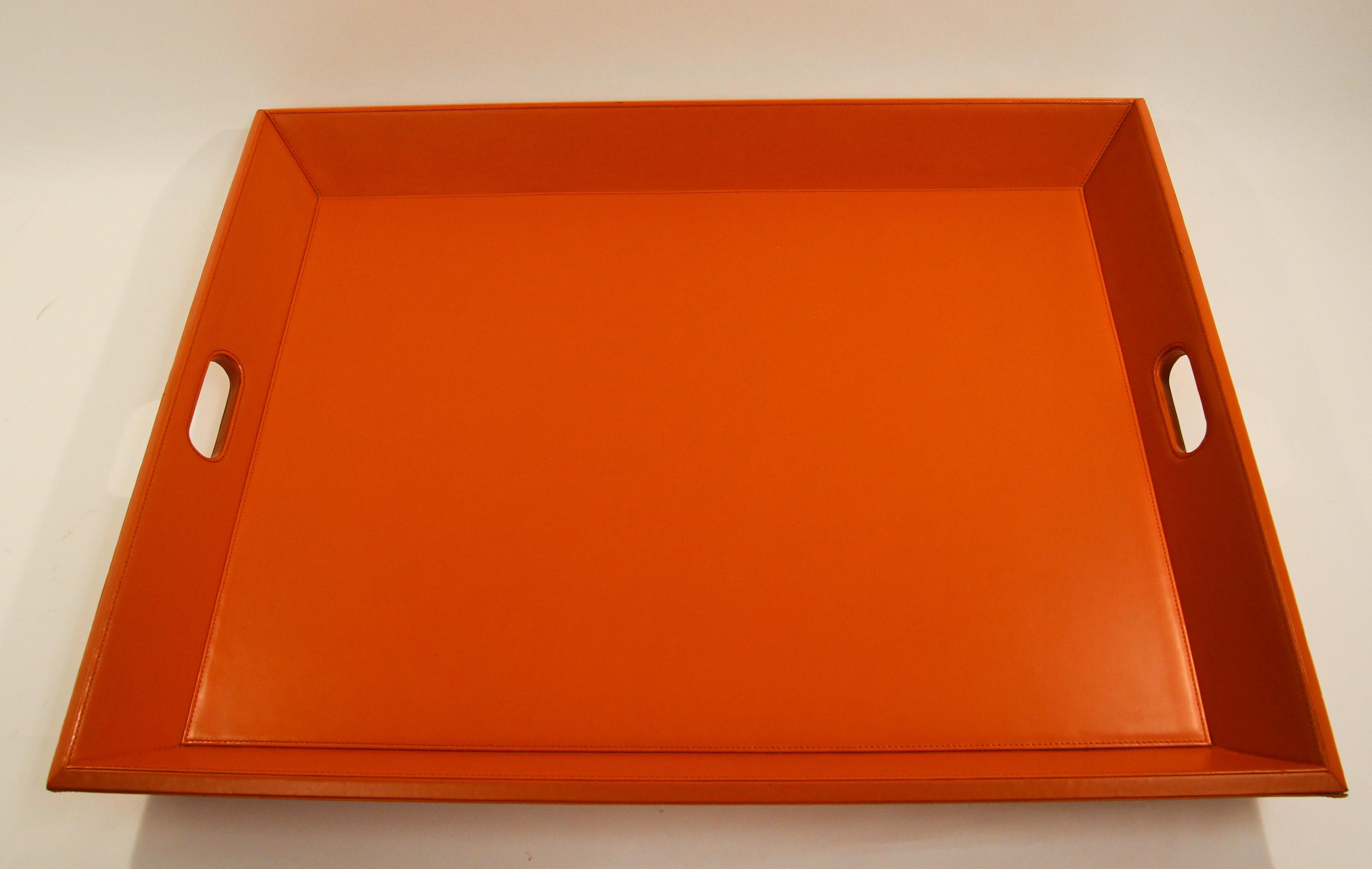 Large Vintage Orange Tray with Handles by Williams Sonoma Home 6