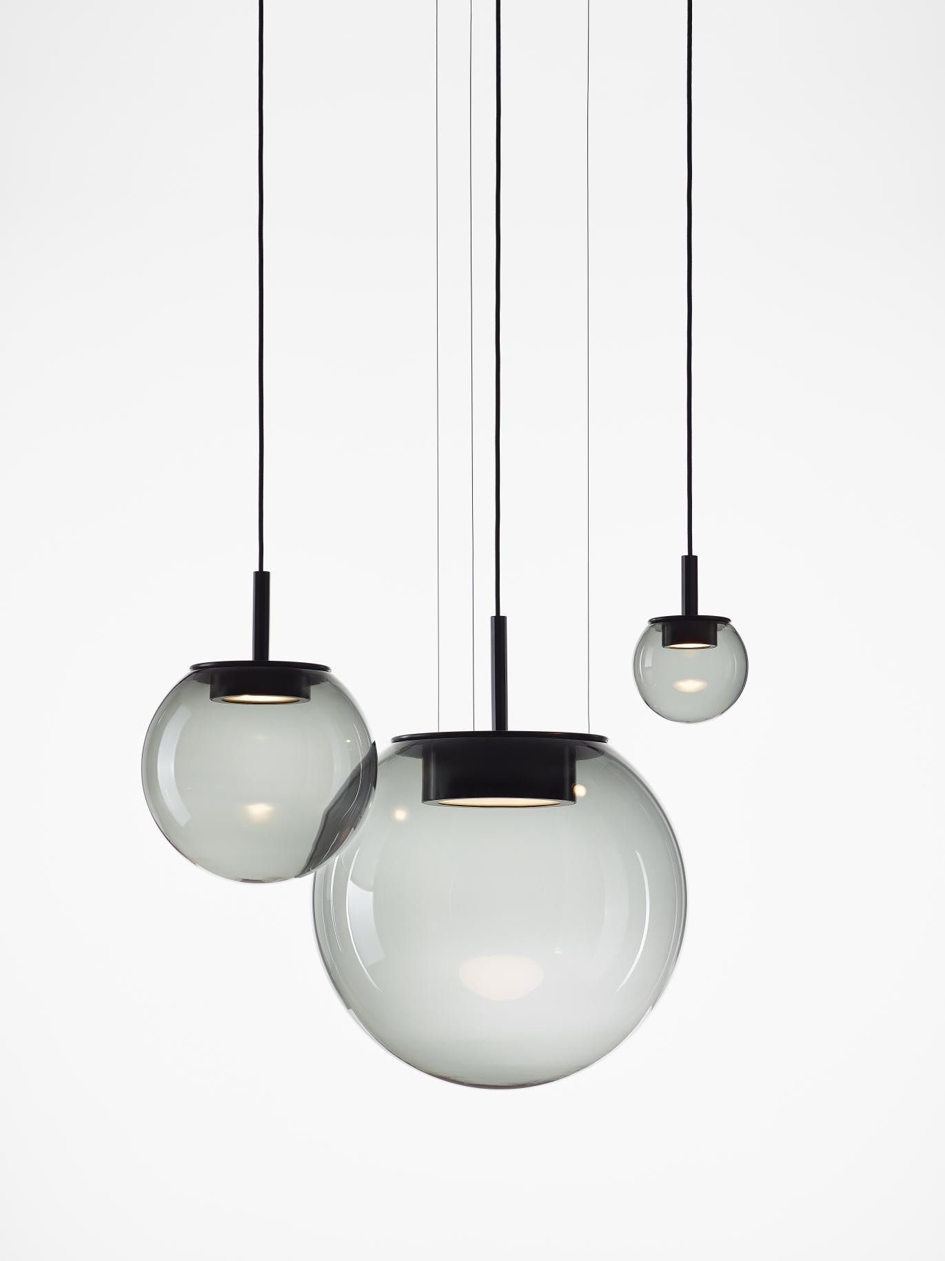 Czech Large 'Orbis 500' in Smoke Grey Blown Glass Pendant Lamp for Brokis For Sale