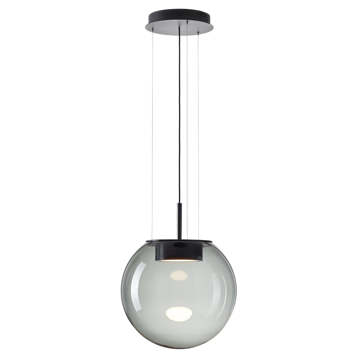 Large 'Orbis 500' in Smoke Grey Blown Glass Pendant Lamp for Brokis For Sale